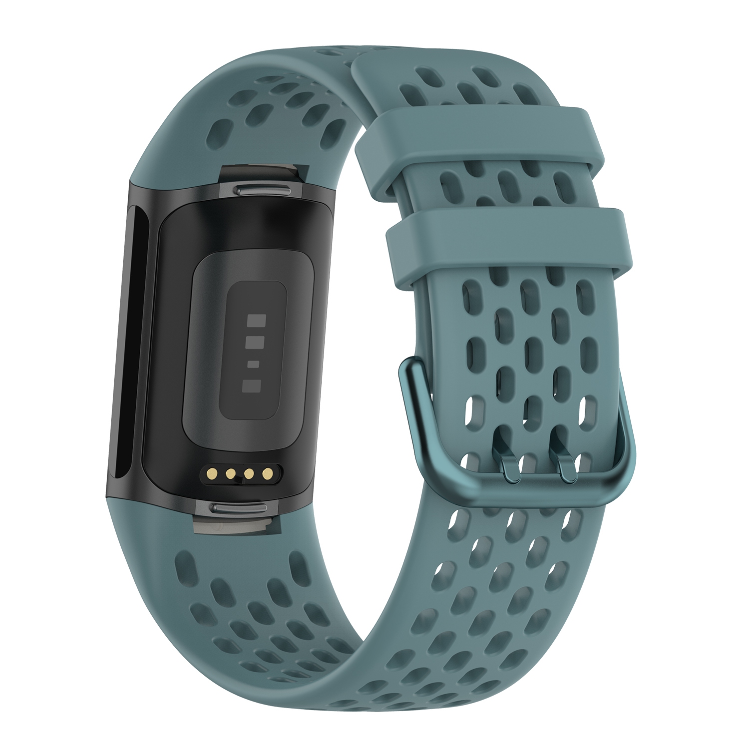 StrapsCo Heavy Duty Silicone caoutchouc Sport Sport - Sangle de montre pour Fitbit Charge 5 - Aqua