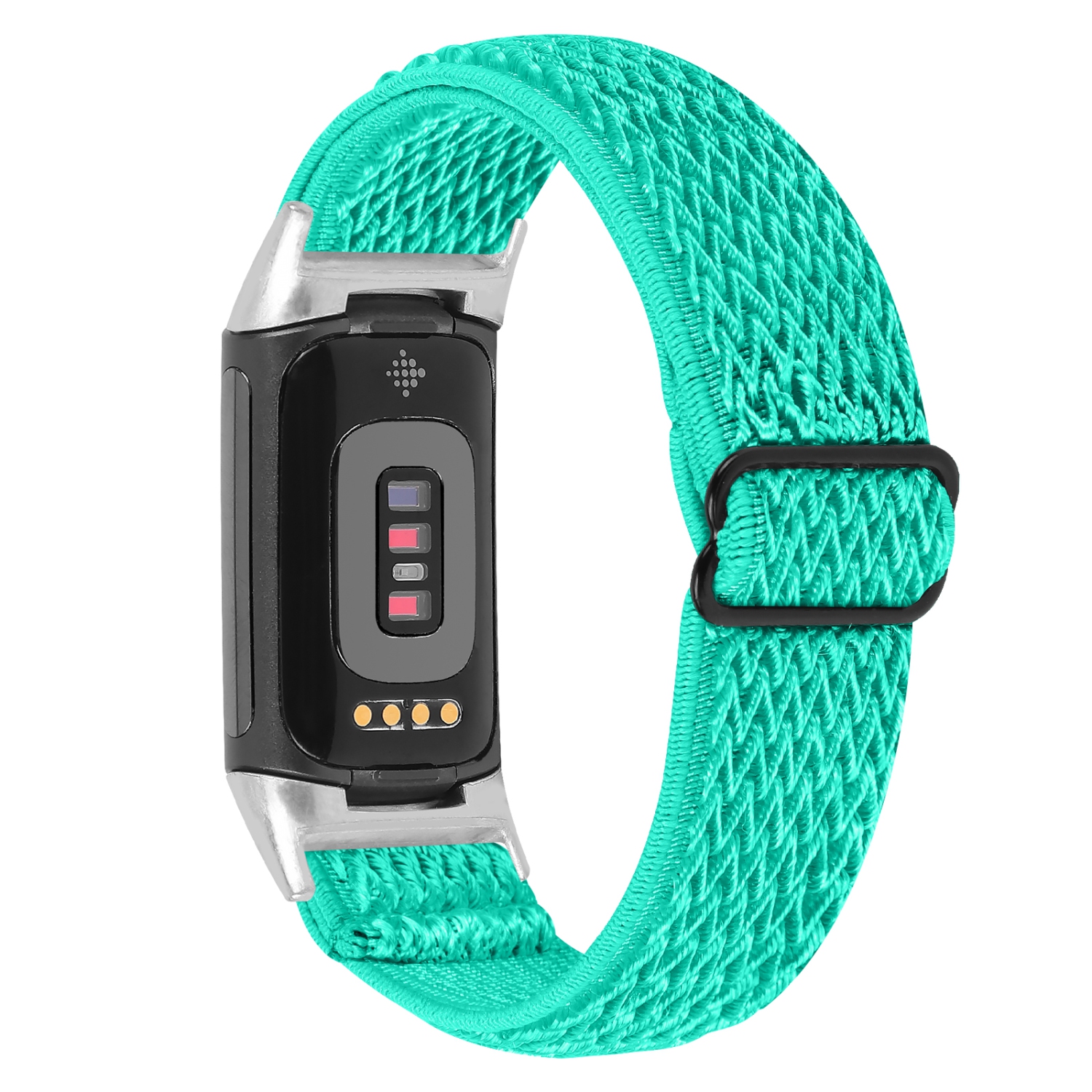 StrapsCo Replacement Woven Nylon Watch Band Strap for Fitbit Charge 5 - Aqua