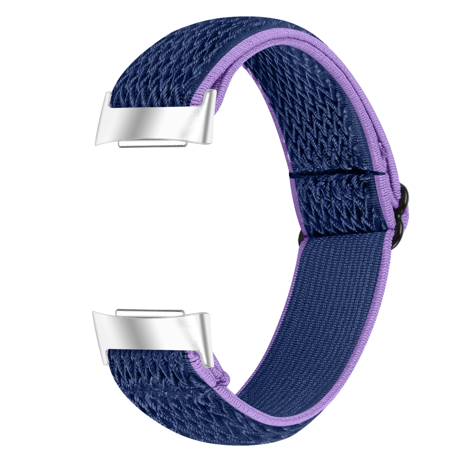 StrapsCo Replacement Woven Nylon Watch Band Strap for Fitbit Charge 5 - Purple & Blue
