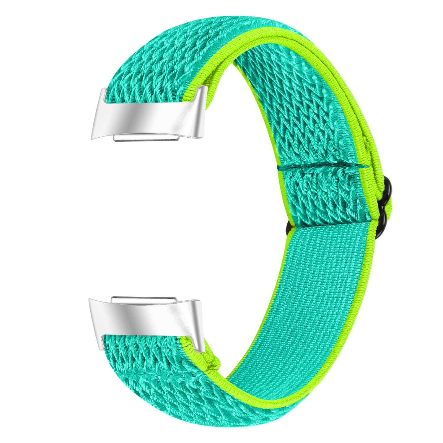 StrapsCo Replacement Woven Nylon Watch Band Strap for Fitbit Charge 5 - Turquoise & Green