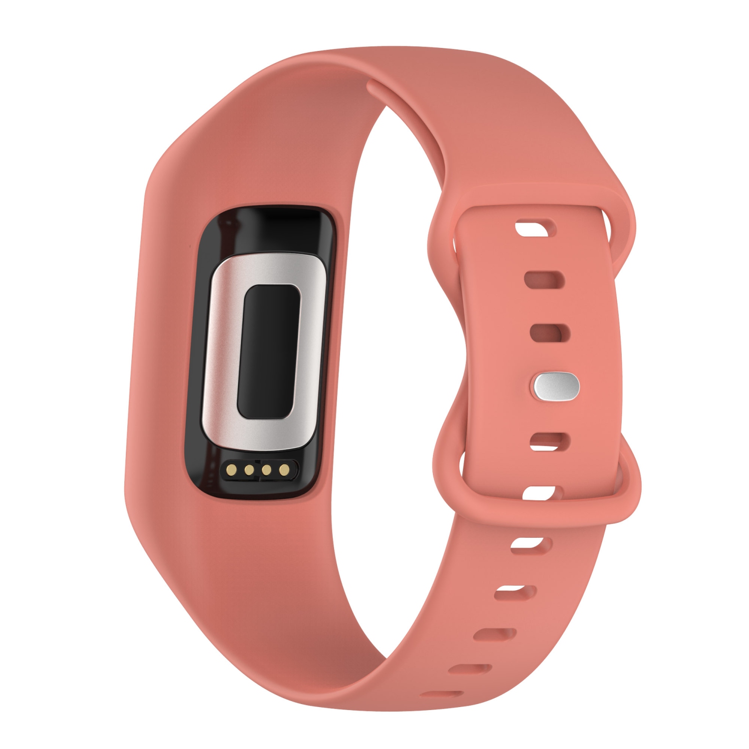 StrapsCo Rubber Watch Strap Band with Built-In Case for Fitbit Charge 5 - Pink