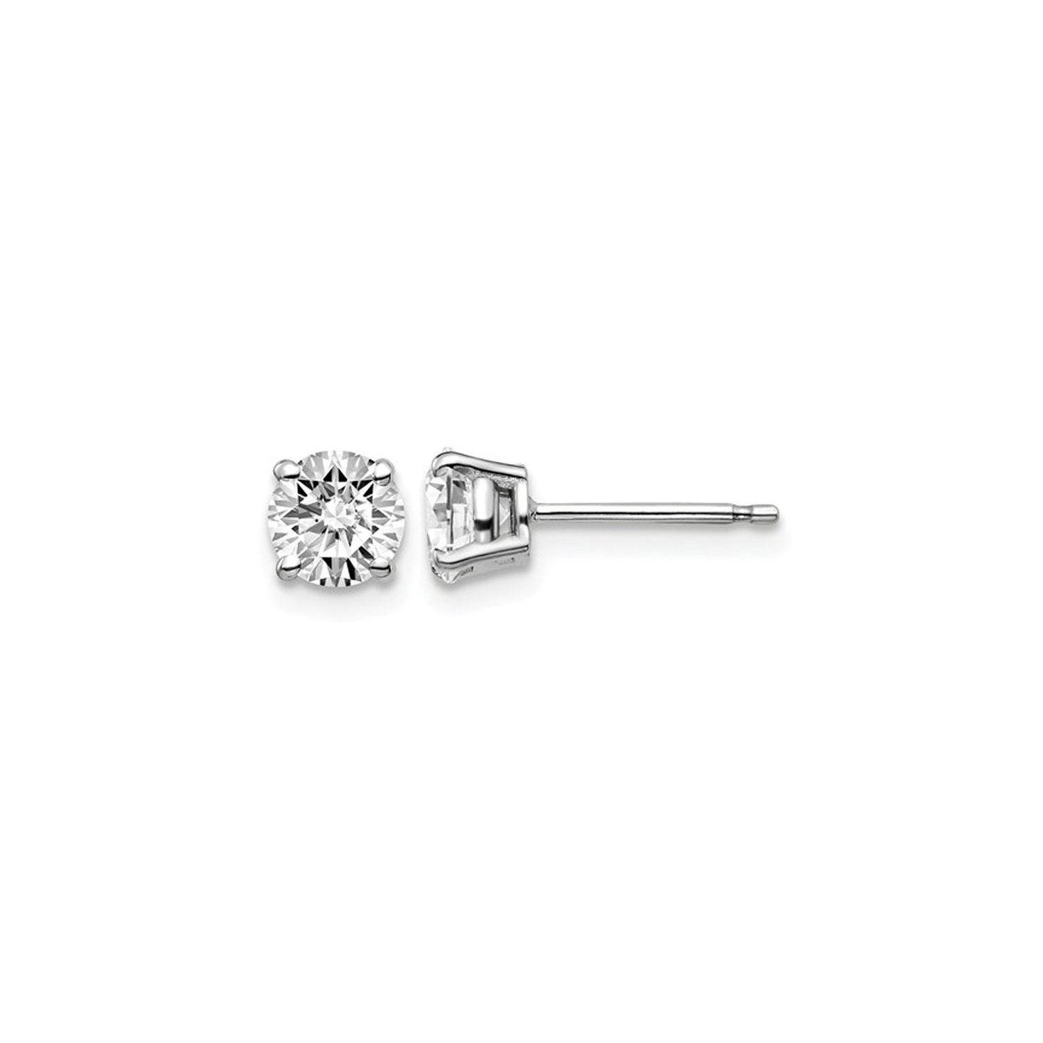 1.00 Carat Lab-Grown Diamond Solitaire Stud Earrings in 14K White Gold