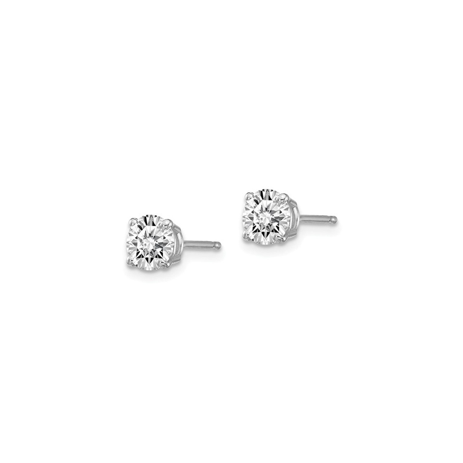 1.00 Carat Lab-Grown Diamond Solitaire Stud Earrings in 14K White Gold