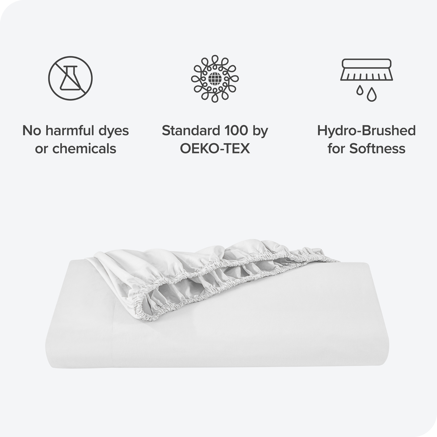 Bare Home 100% Organic Cotton Fitted Bottom Sheet - Crisp Percale Weave - Warm & Luxurious Sateen - Twin XL, White