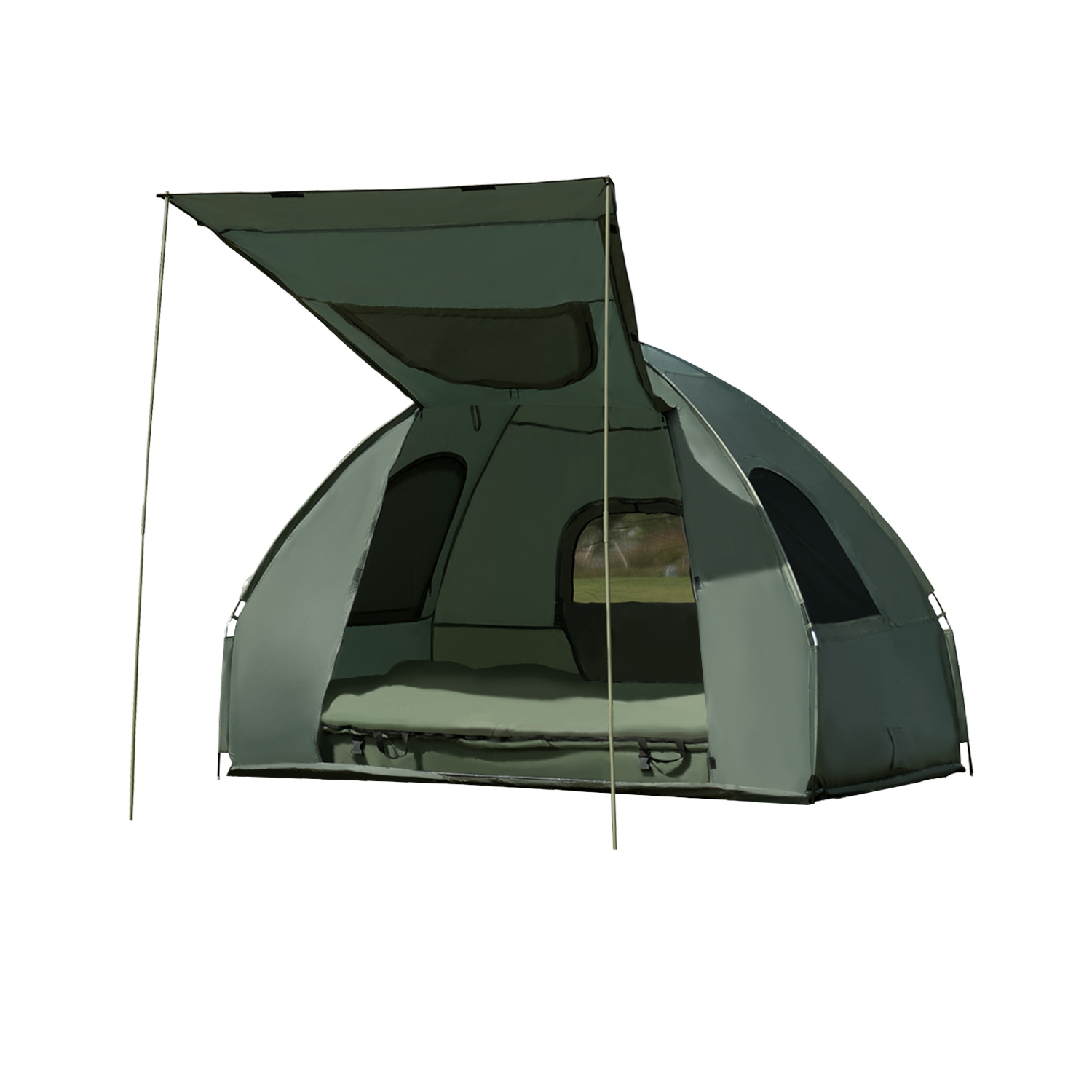 Tente de camping pliante pour 2 personnes avec sac de couchage et matelas gonflable de PatioJoy pour l’activité à l’extérieur