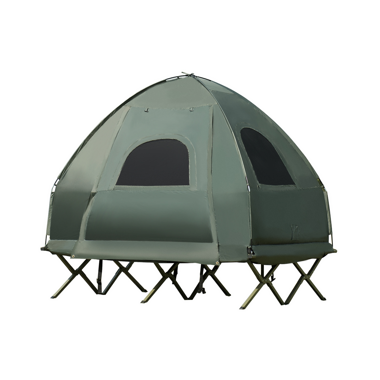 Tente de camping pliante pour 2 personnes avec sac de couchage et matelas gonflable de PatioJoy pour l’activité à l’extérieur