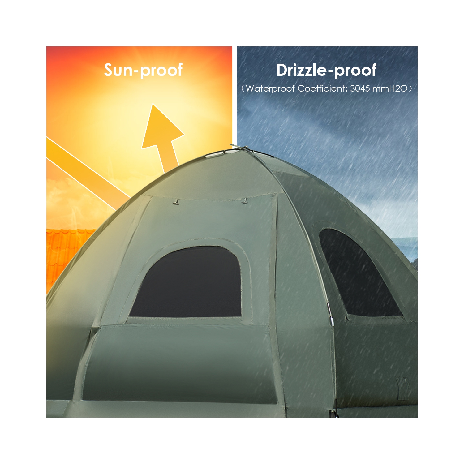 Tente de camping pliante pour 2 personnes avec sac de couchage et matelas gonflable de PatioJoy pour l’activité à l’extérieur