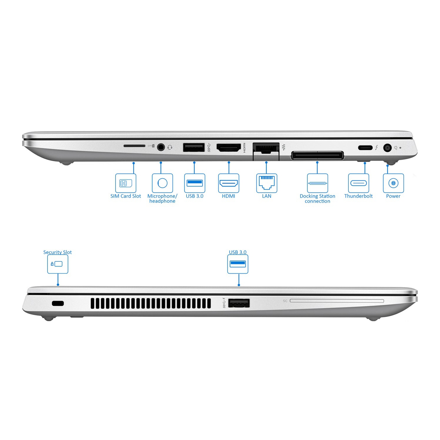 Refurbished - HP Elitebook 840 G5, 14" Laptop ** TOUCHSCREEN ** FHD 1920 X 1080, (Intel Core i5-8350U, 16GB DDR4, 512GB NVMe M.2 SSD), Backlit, HDMI,
