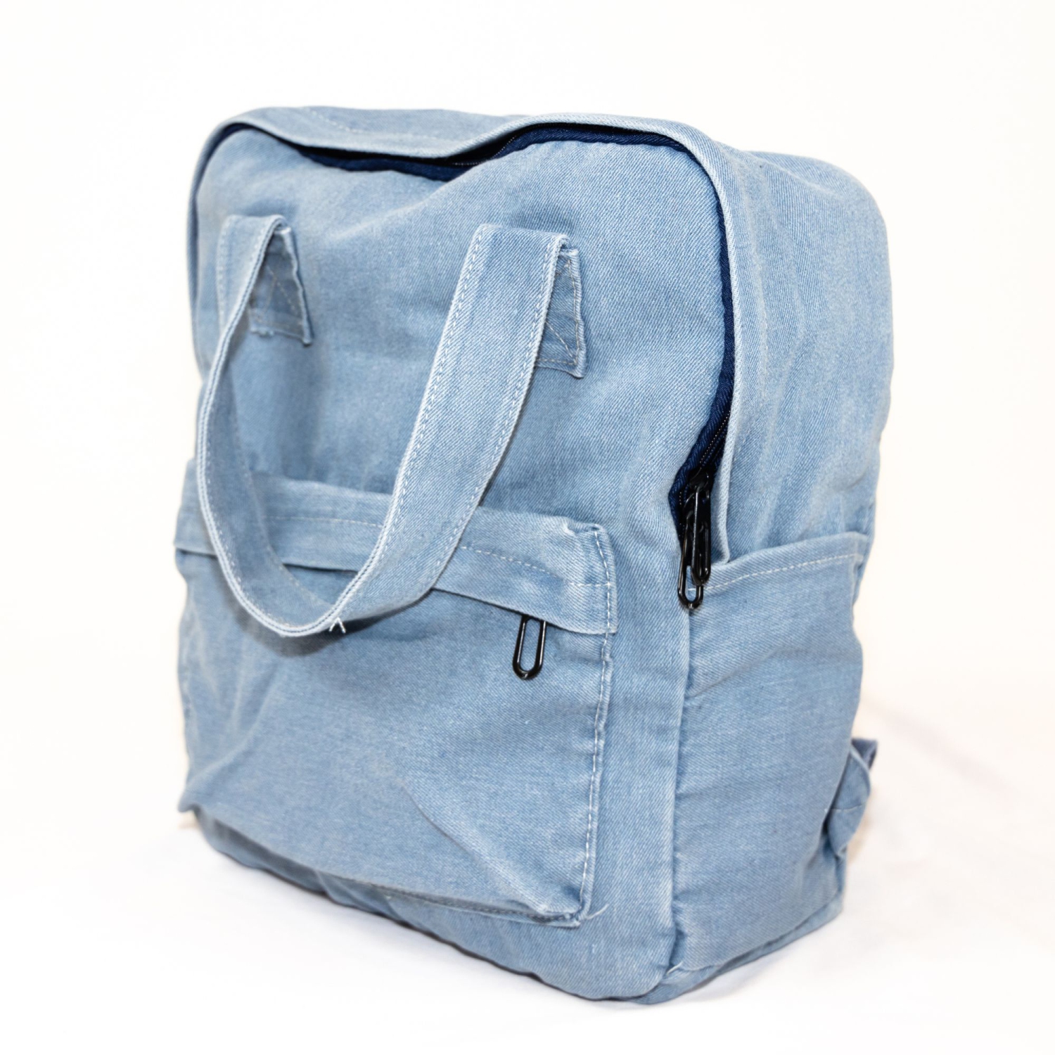 Sac à dos en denim Splid'd. Sac à dos souple pleine grandeur - Bleu délavé