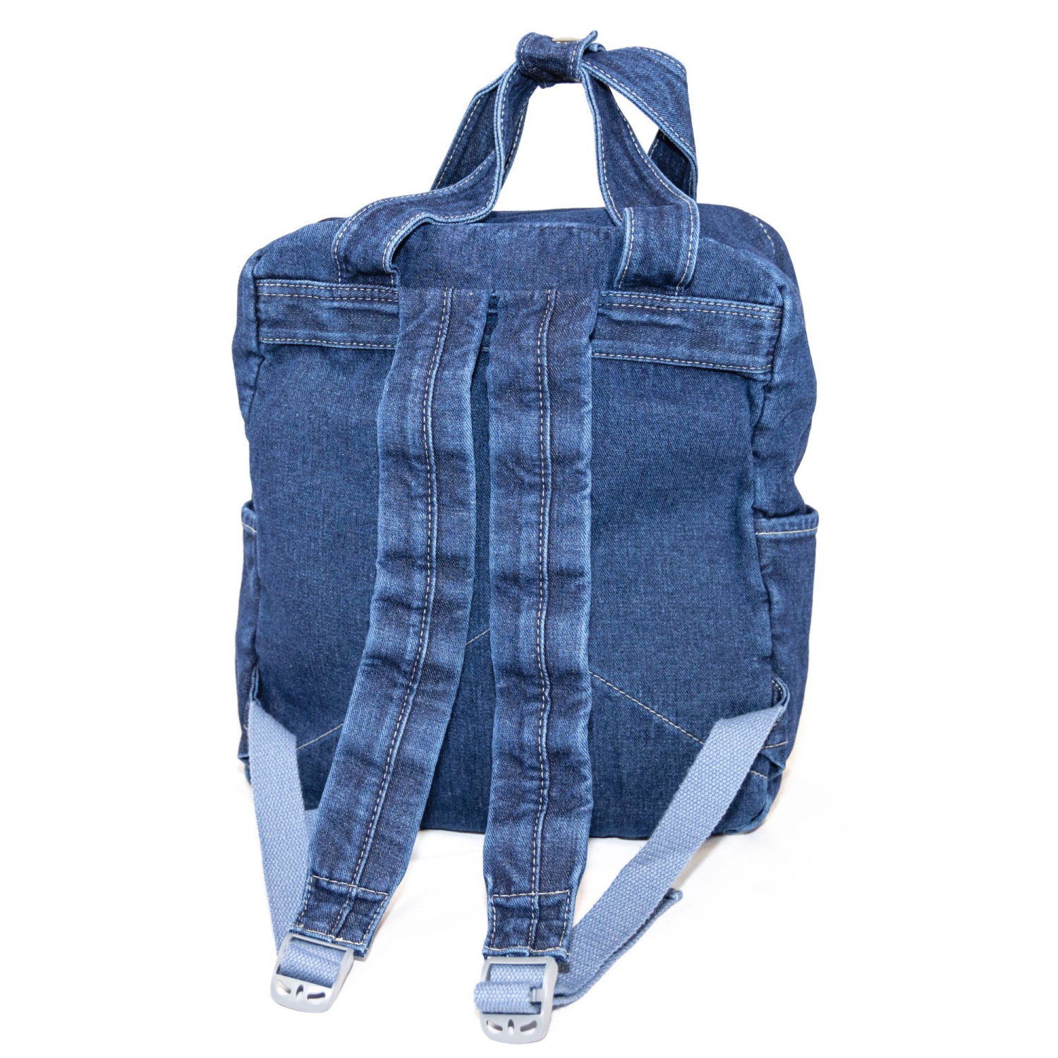 Sac à dos en denim Splid'd. Sac à dos souple pleine grandeur - Bleu moyen