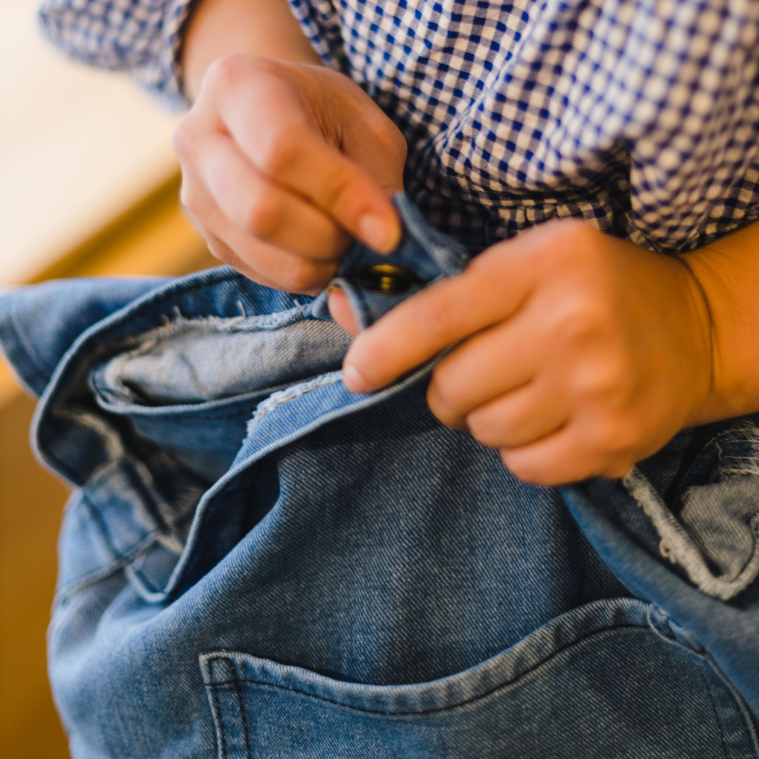 Sac messager en denim Spliurg'd – bleu délavé