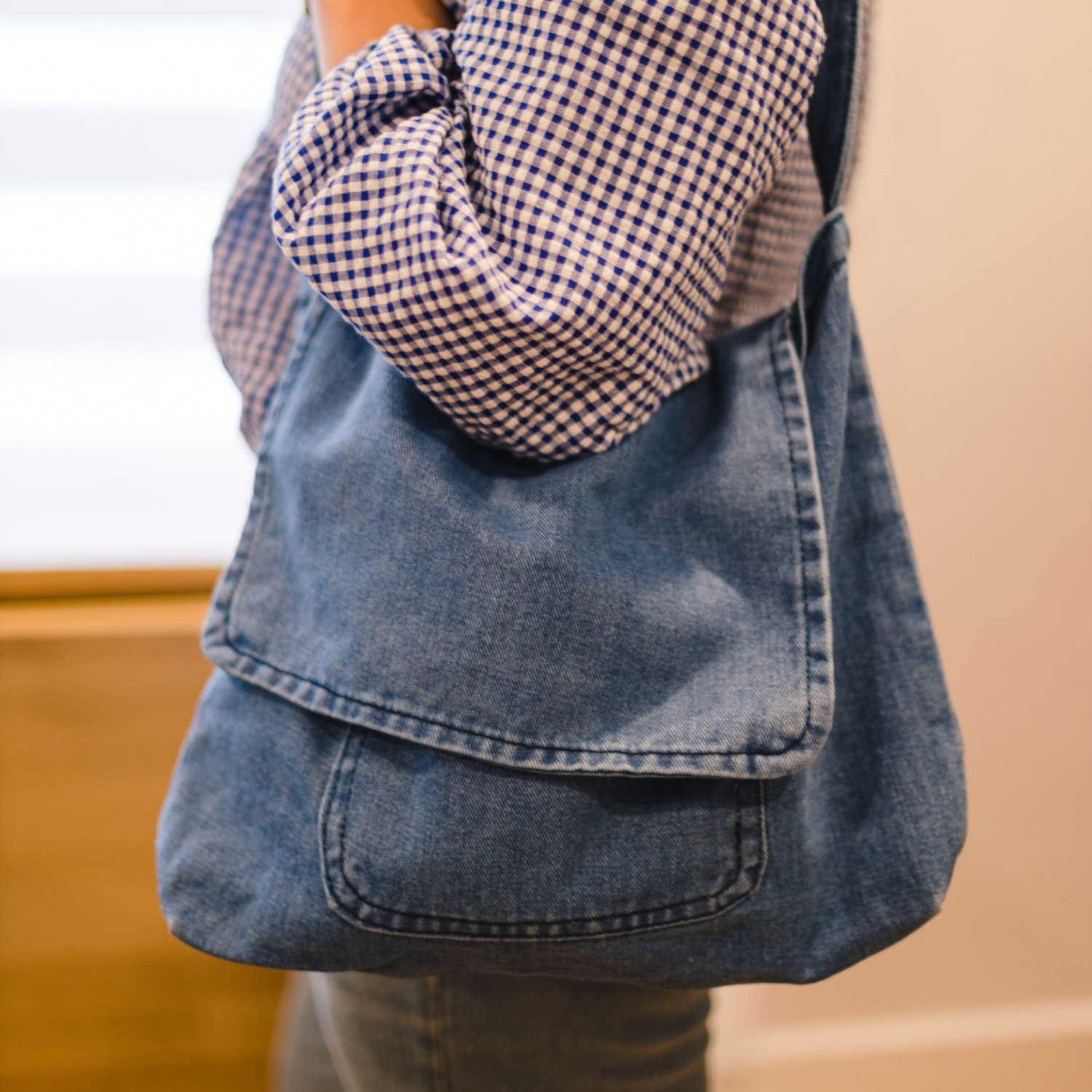 Sac messager en denim Spliurg'd - noir