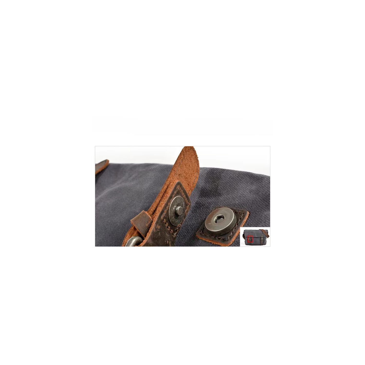 Sac messager en toile Spliurg’d. Sac messager rétro de style militaire. Gris