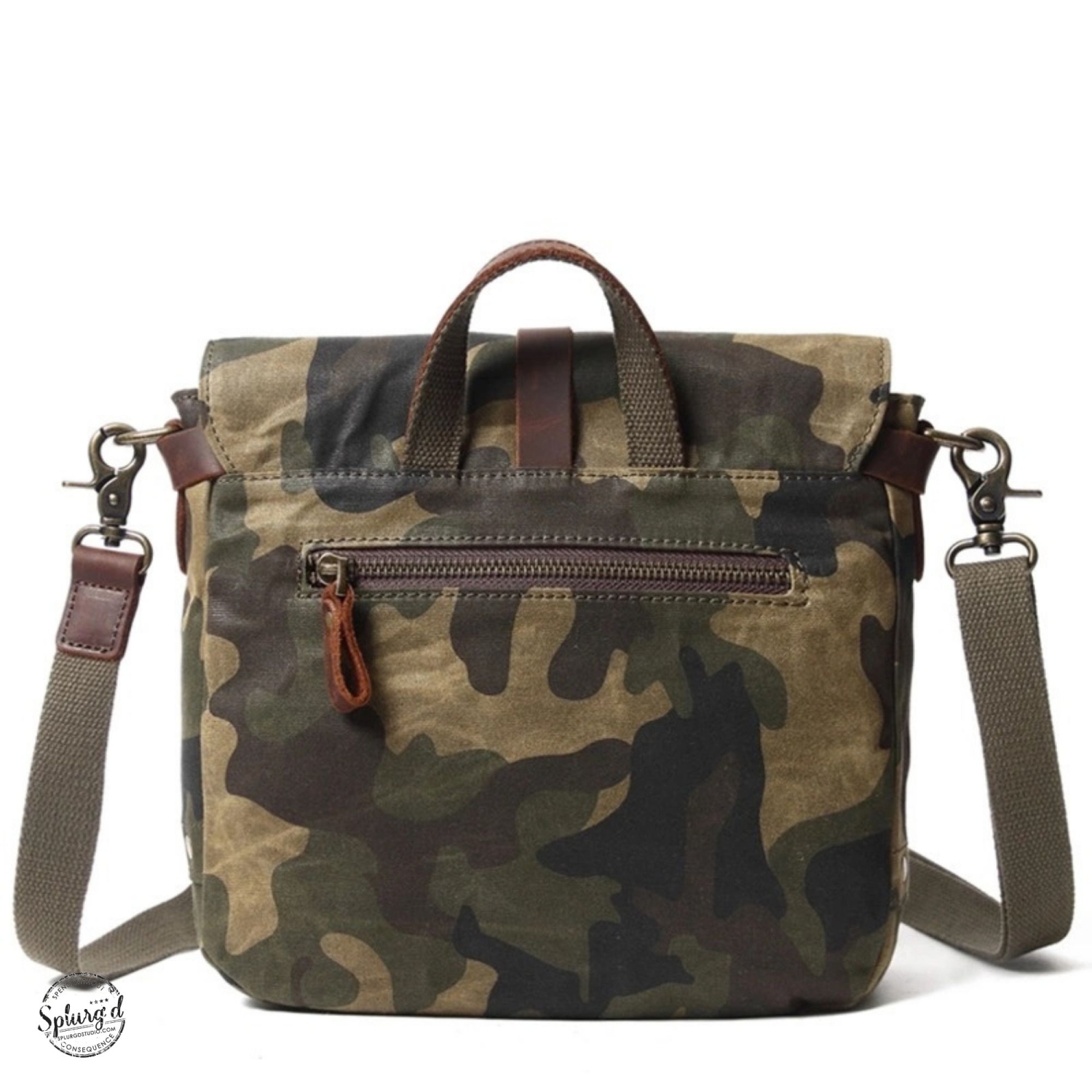 Petit sac messager Spliron’d. Sac à bandoulière CANVAS Camouflage pour tablette - Noir