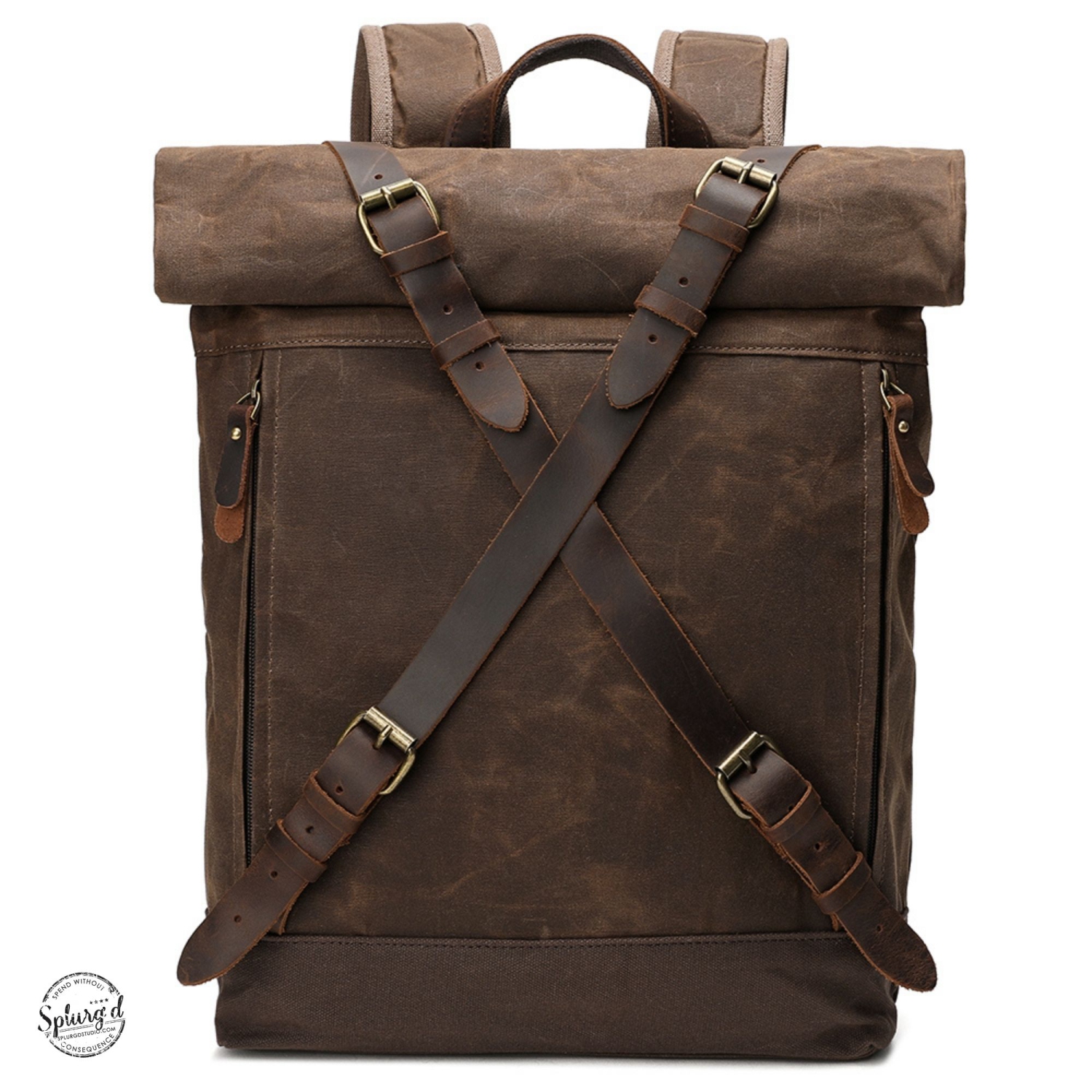 Sac à dos pour portable Spliurg’d en toile avec sangles croisées et fermeture supérieure - Noir