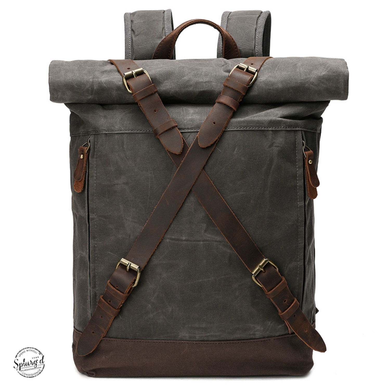 Sac à dos pour portable Spliurg’d en toile avec sangles croisées et fermeture supérieure - Noir