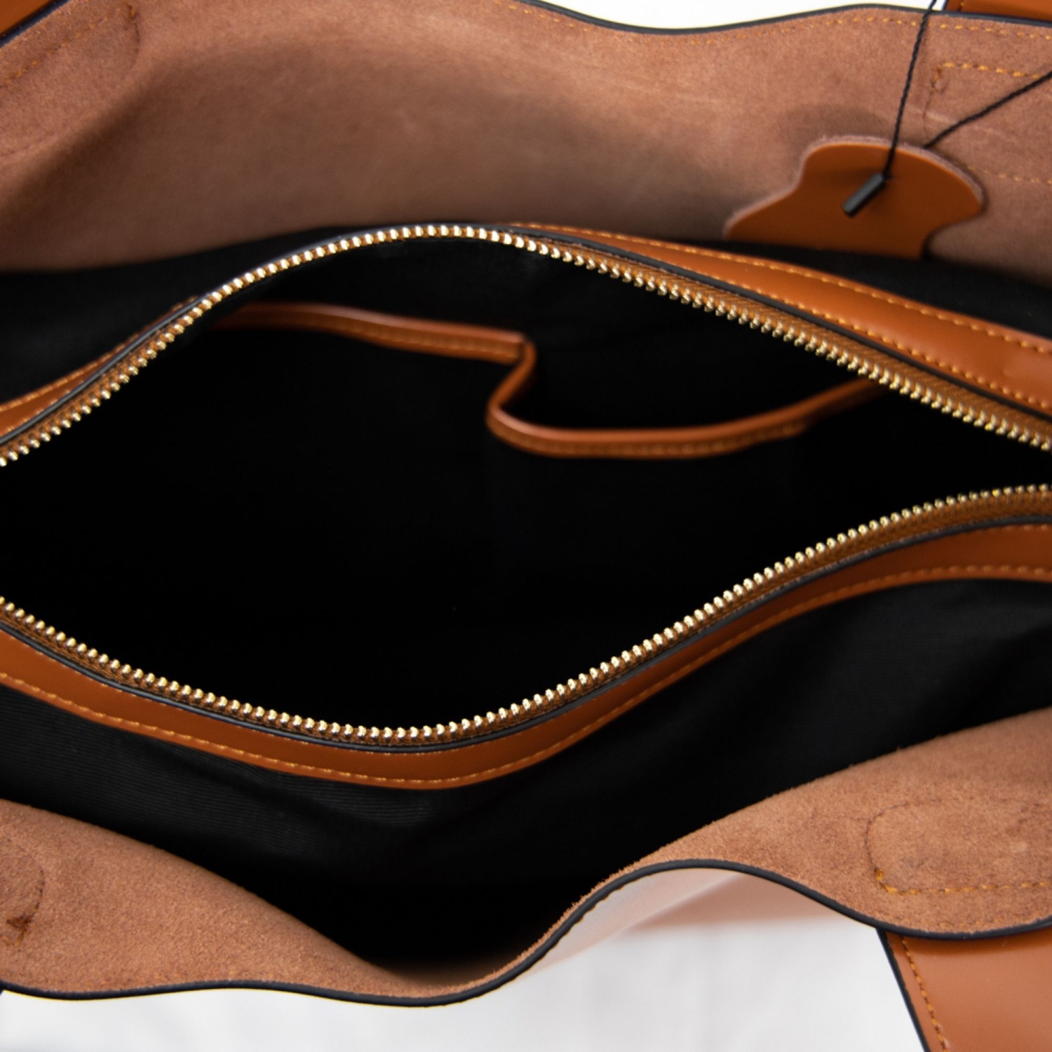 Splurg'd Leather tote bag with long strap and carry handle - Brown