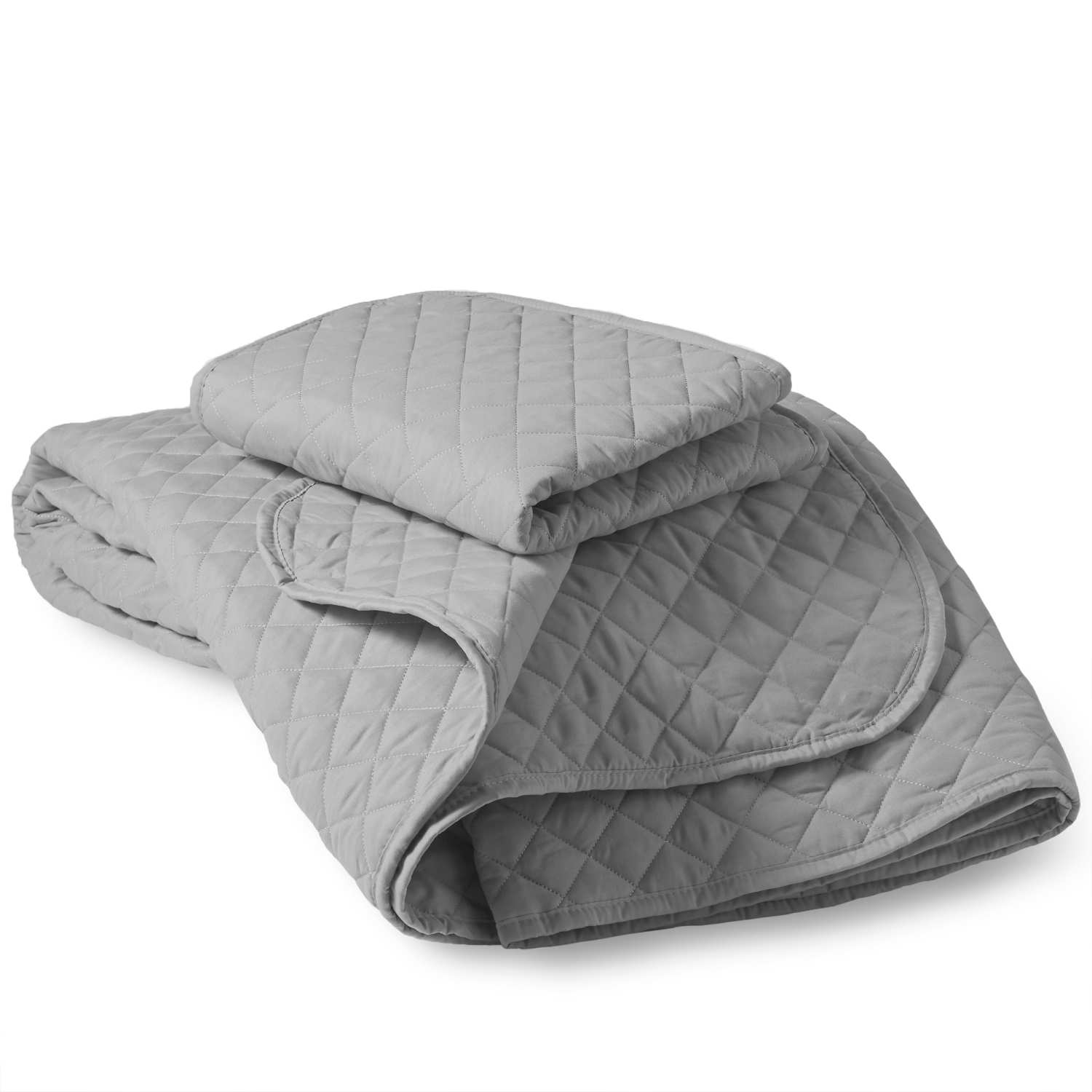 Bare Home Premium 3 Piece Coverlet Set - Diamond Stitched - Ultra-Soft Luxurious Lightweight All Season Bedspread - Twin/Twin XL, Light Grey