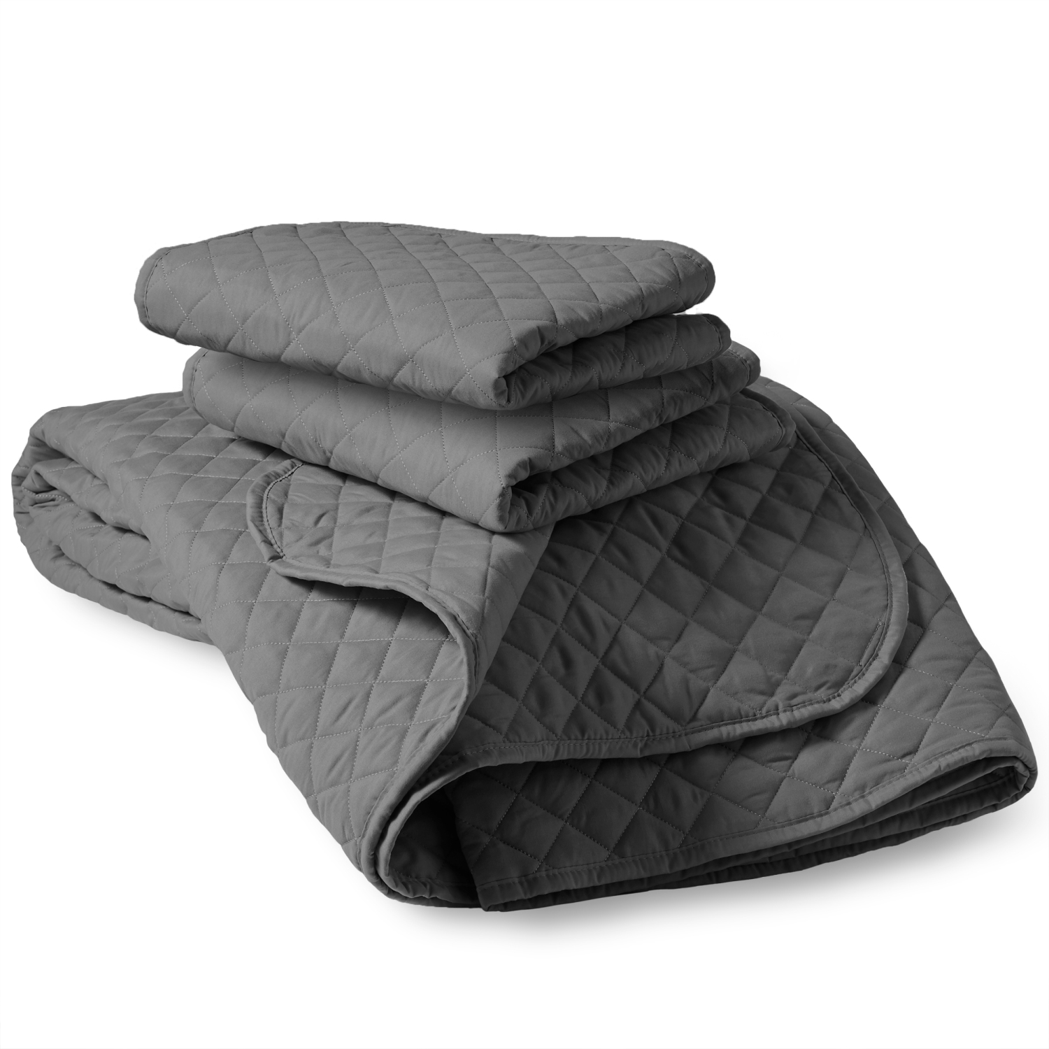 Bare Home Premium 3 Piece Coverlet Set - Diamond Stitched - Ultra-Soft Luxurious Lightweight All Season Bedspread - King/California King, Grey