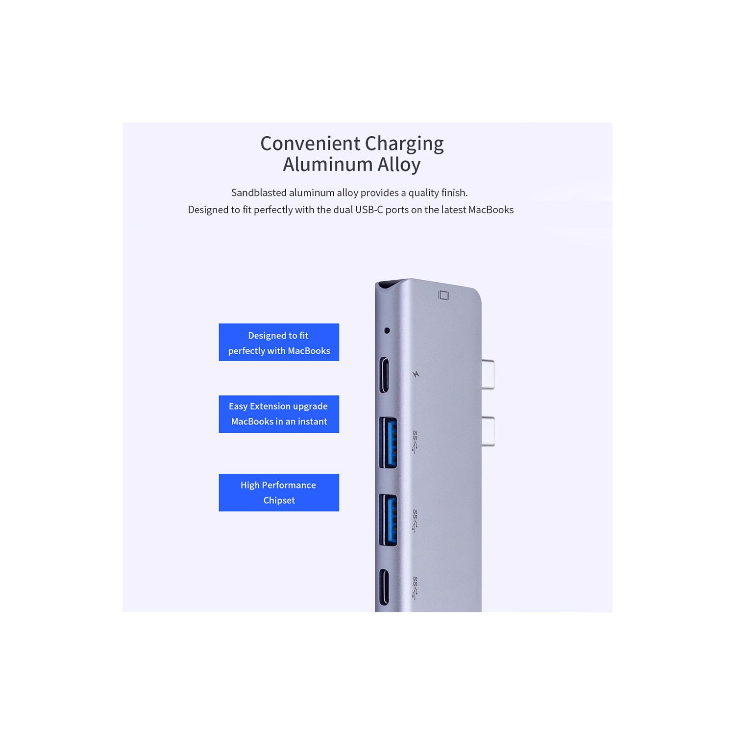 Adaptateur multifonction concentrateur USB-C pour MacBook Pro d'Apple, MacBook Air avec 7 ports compatibles avec Thunderbolt 3