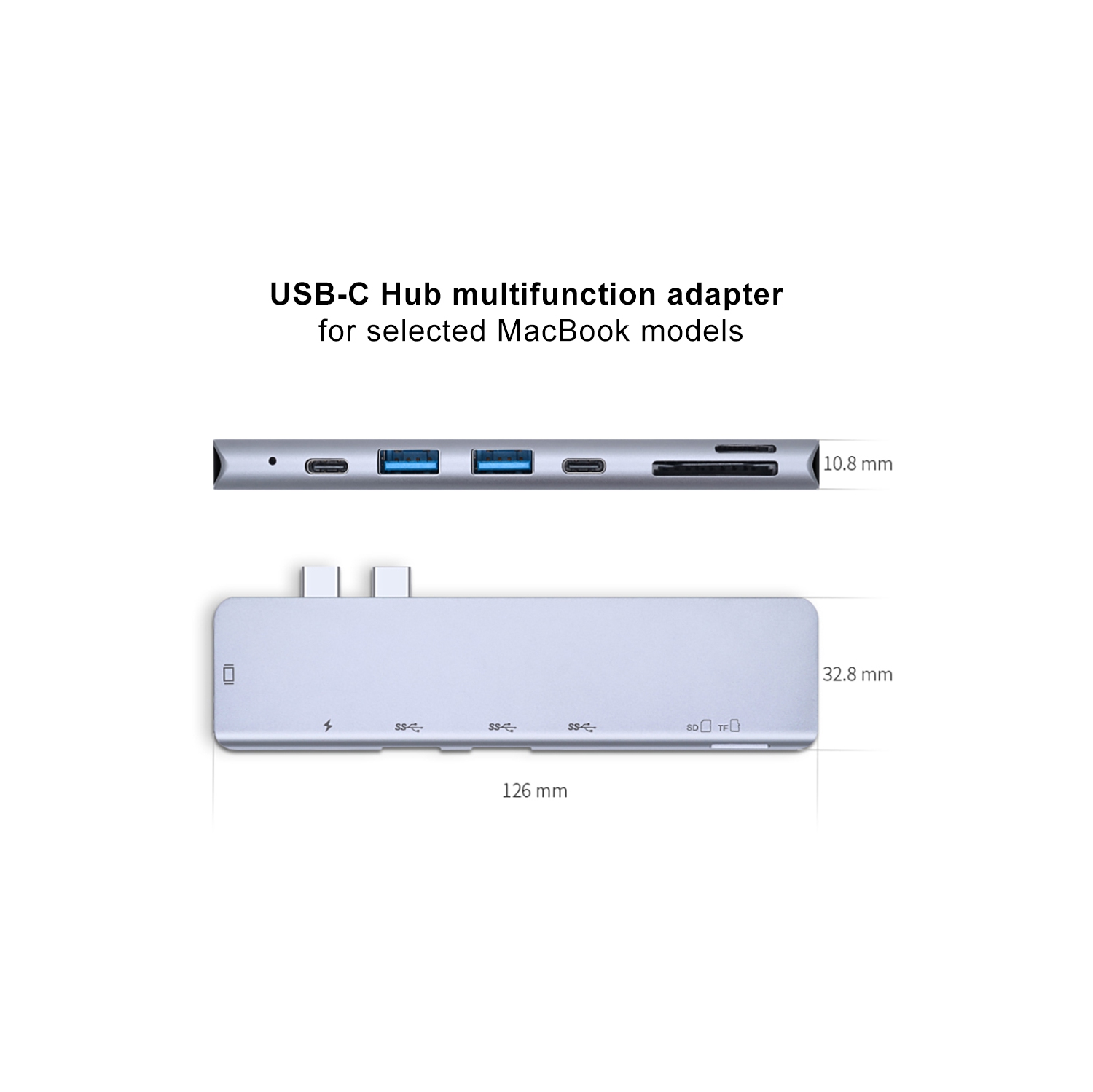 Adaptateur multifonction concentrateur USB-C pour MacBook Pro d'Apple, MacBook Air avec 7 ports compatibles avec Thunderbolt 3