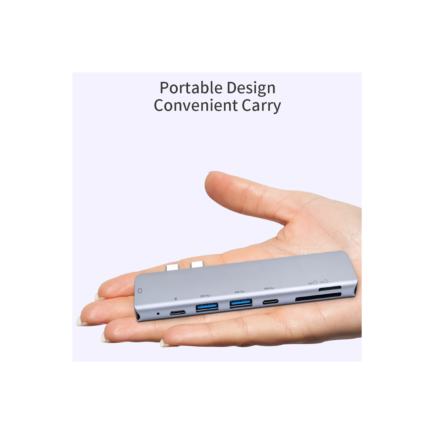 Adaptateur multifonction concentrateur USB-C pour MacBook Pro d'Apple, MacBook Air avec 7 ports compatibles avec Thunderbolt 3