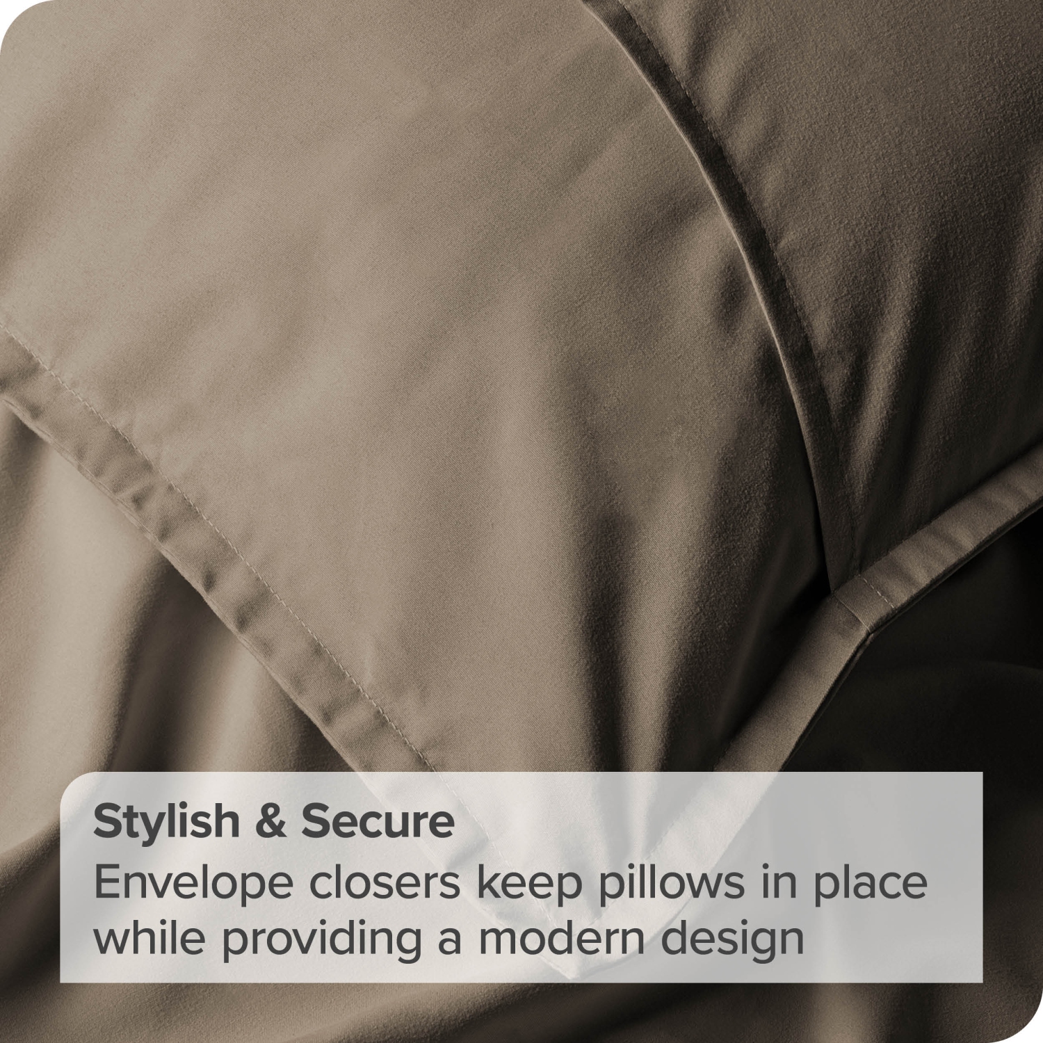 Bare Home Premium 1800 Ultra-Soft Microfiber Pillow Sham - Double Brushed - Hypoallergenic - Wrinkle Resistant - Standard, Taupe