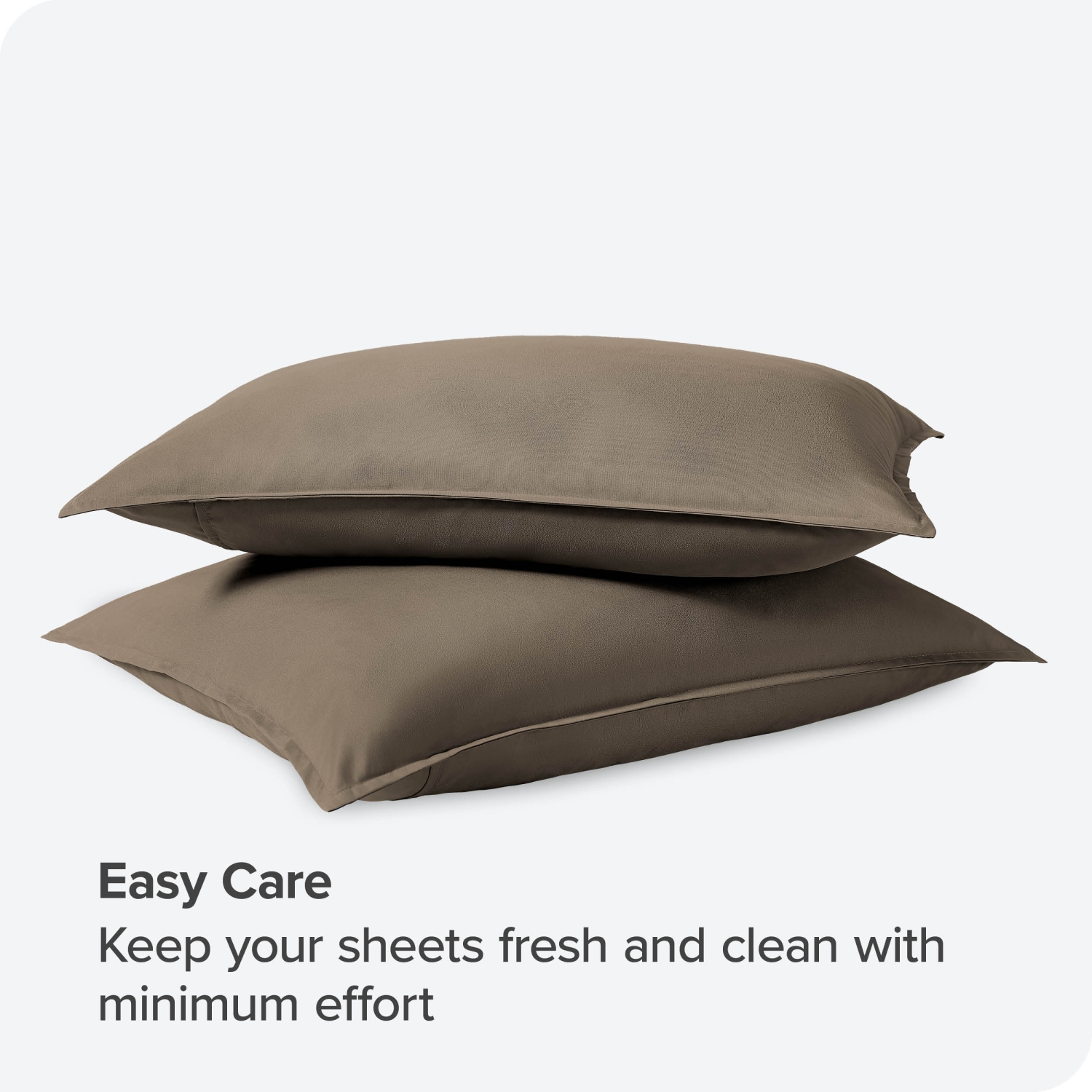 Bare Home Premium 1800 Ultra-Soft Microfiber Pillow Sham - Double Brushed - Hypoallergenic - Wrinkle Resistant - Standard, Taupe