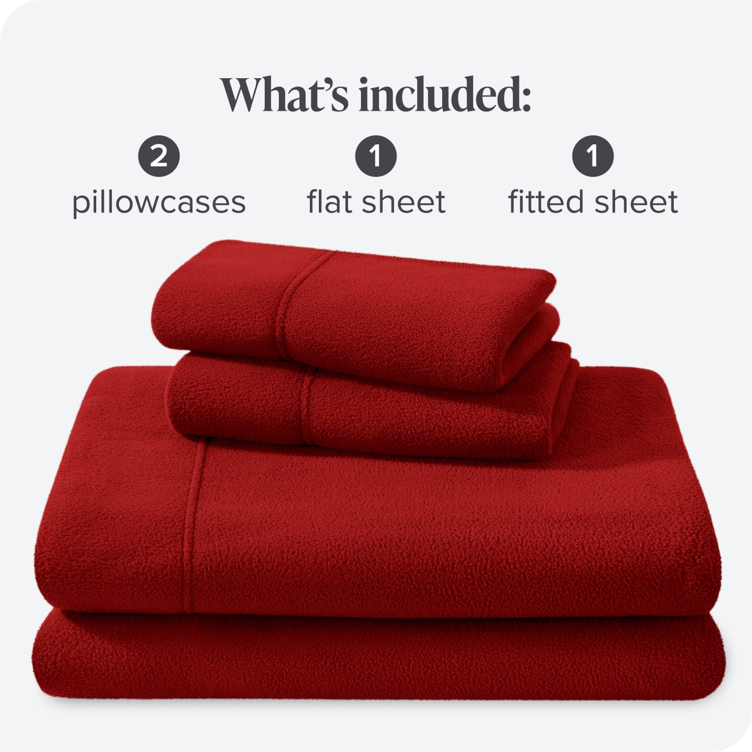 Bare Home Fleece Sheet Set - Plush Polar Fleece, Pill-Resistant Bed Sheets - All Season Warmth, Breathable & Hypoallergenic - Queen, Red