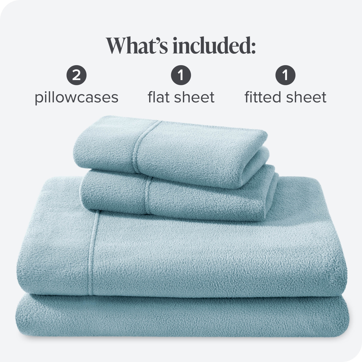 Bare Home Fleece Sheet Set - Plush Polar Fleece, Pill-Resistant Bed Sheets - All Season Warmth, Breathable & Hypoallergenic - Queen, Light Blue