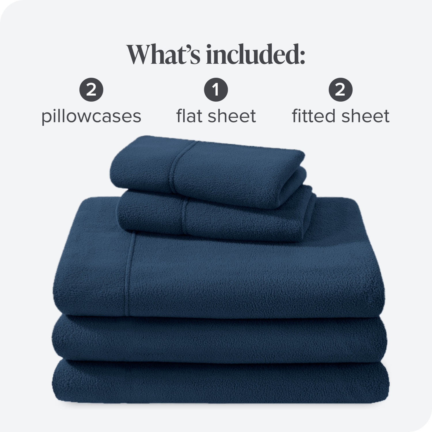 Bare Home Fleece Sheet Set - Plush Polar Fleece, Pill-Resistant Bed Sheets - All Season Warmth, Breathable & Hypoallergenic - Split King, Dark Blue