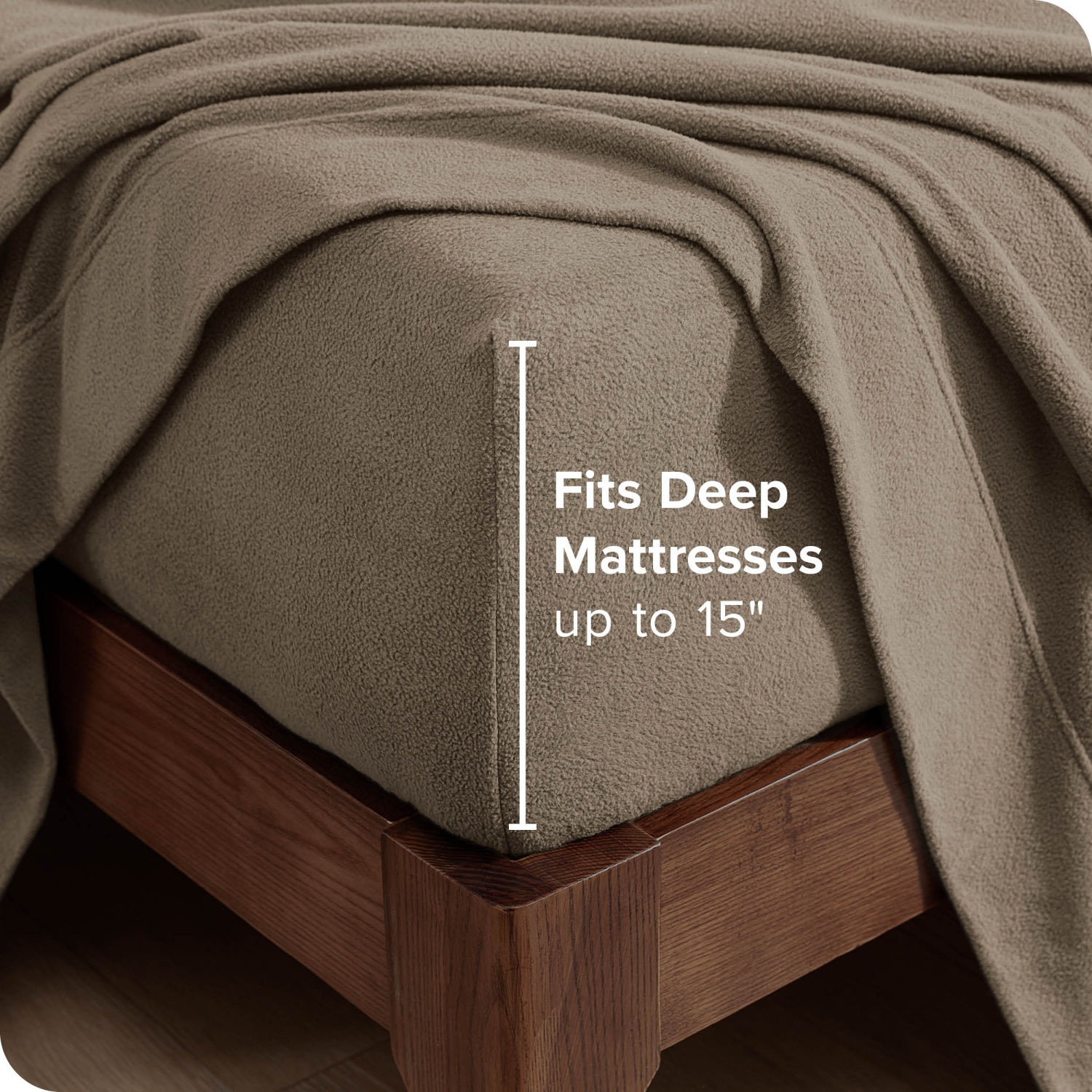 Bare Home Fleece Sheet Set - Plush Polar Fleece, Pill-Resistant Bed Sheets - All Season Warmth, Breathable & Hypoallergenic - Queen, Taupe