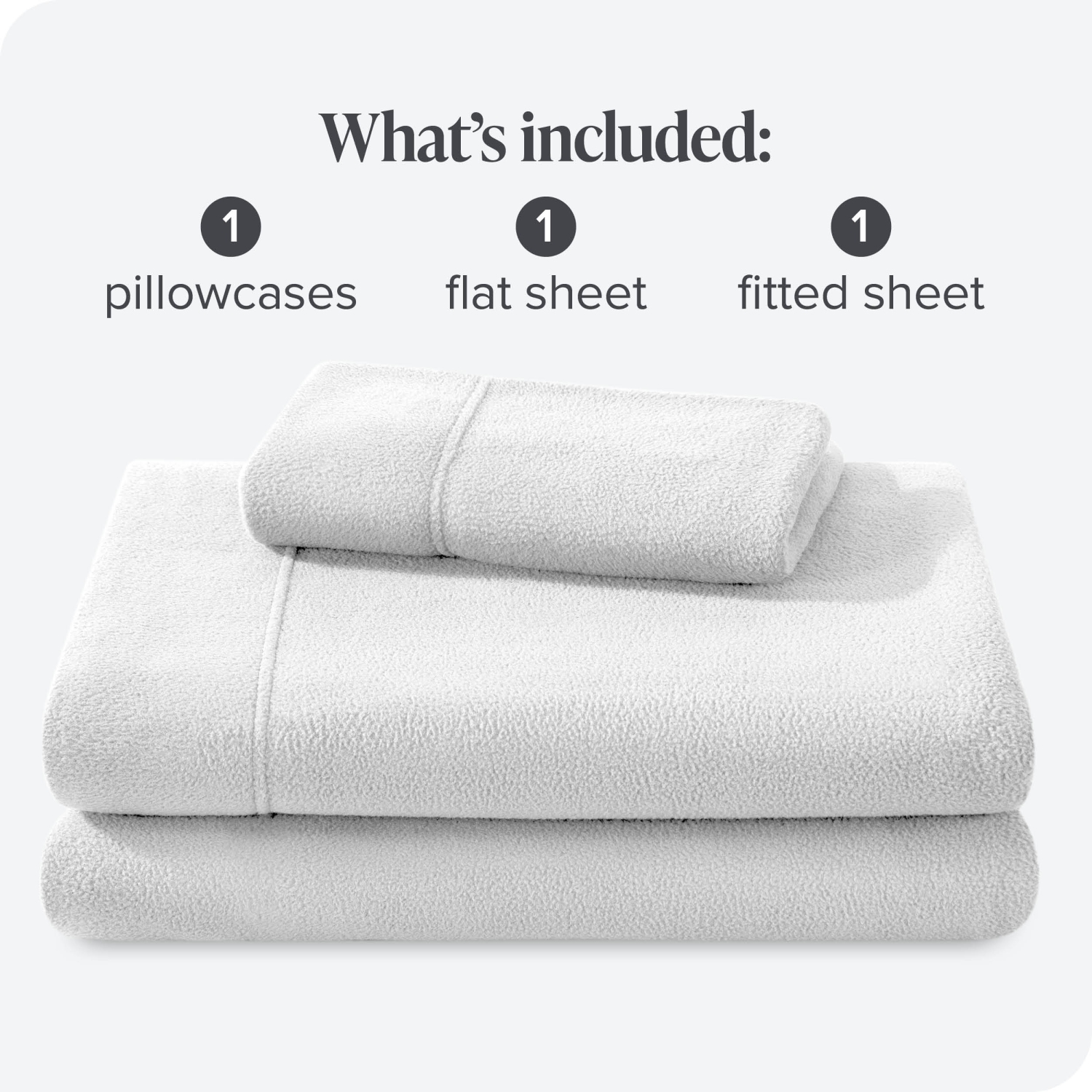 Bare Home Fleece Sheet Set - Plush Polar Fleece, Pill-Resistant Bed Sheets - All Season Warmth, Breathable & Hypoallergenic - Twin XL, Cool White