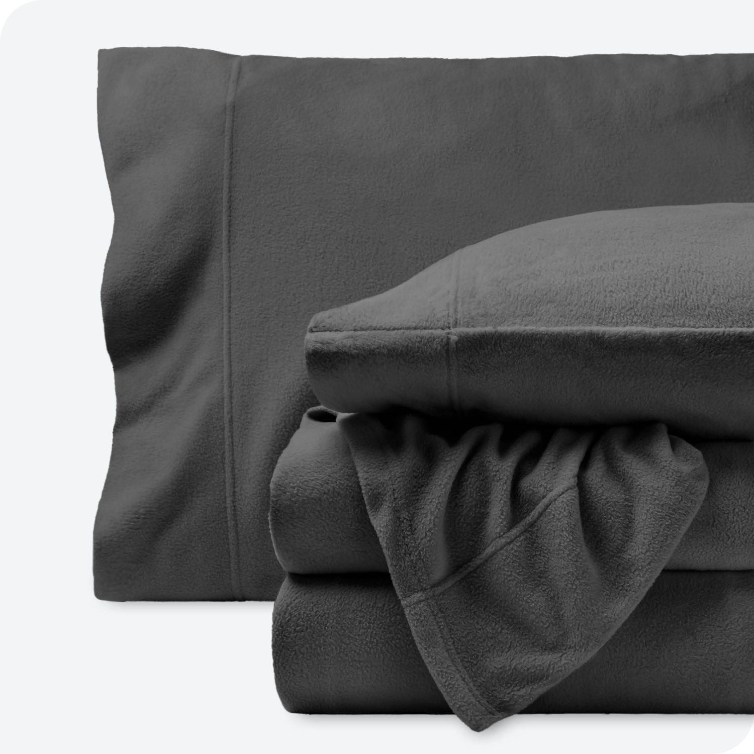 Bare Home Fleece Sheet Set - Plush Polar Fleece, Pill-Resistant Bed Sheets - All Season Warmth, Breathable & Hypoallergenic - Split King, Gray