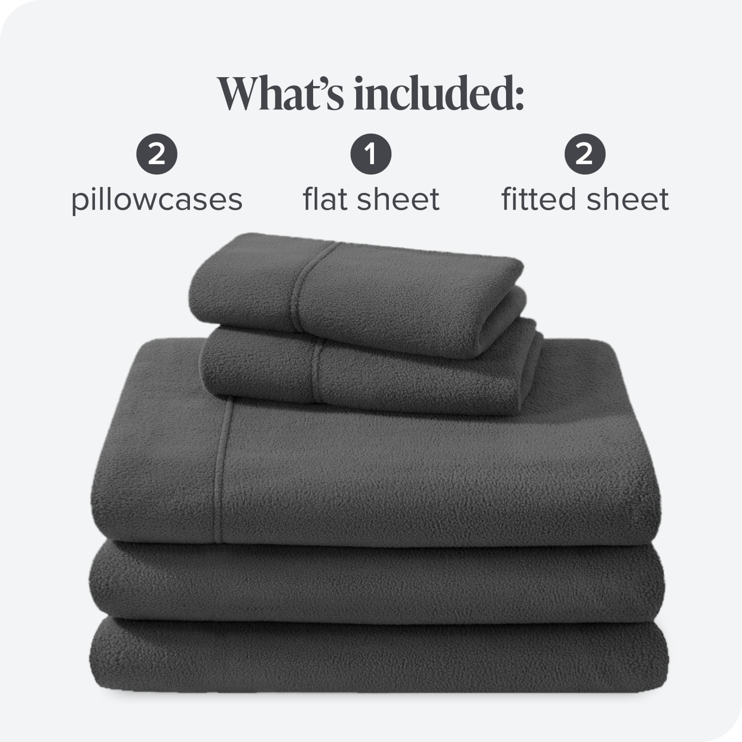 Bare Home Fleece Sheet Set - Plush Polar Fleece, Pill-Resistant Bed Sheets - All Season Warmth, Breathable & Hypoallergenic - Split King, Gray