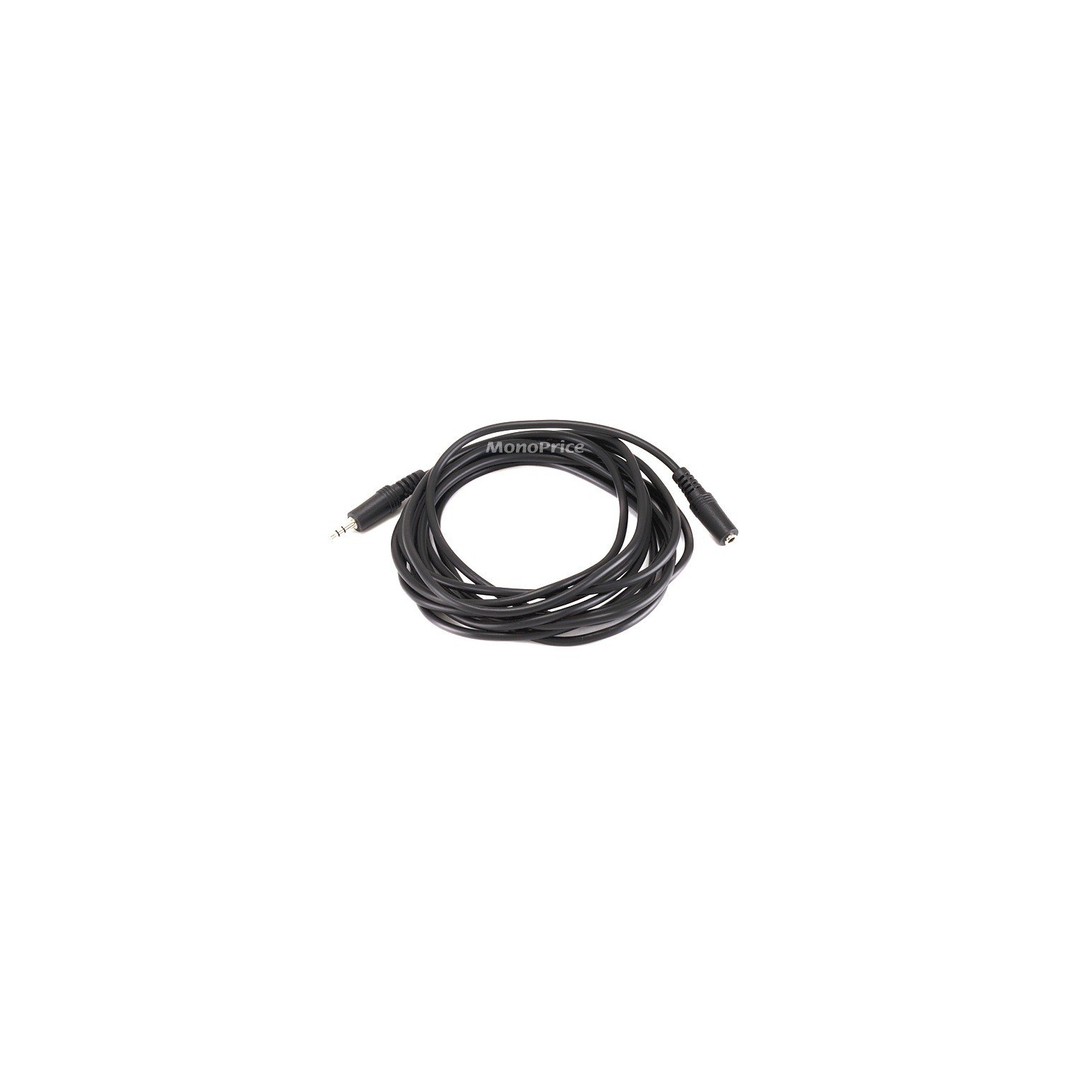 Monoprice Stereo Extension Cable - 12 Feet - Black | 3.5mm Plug/Jack Male/Female
