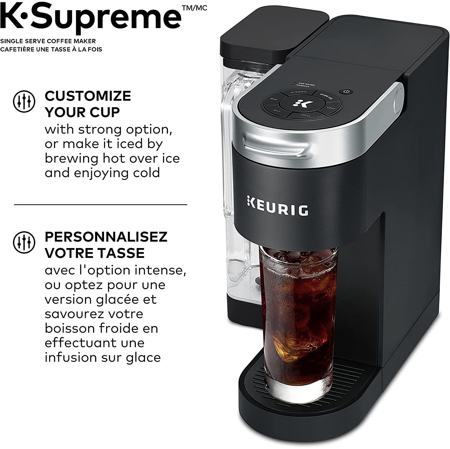 Keurig K-Supreme Single Serve K-Cup Pod Coffee Maker, With MultiStream Technology, Black