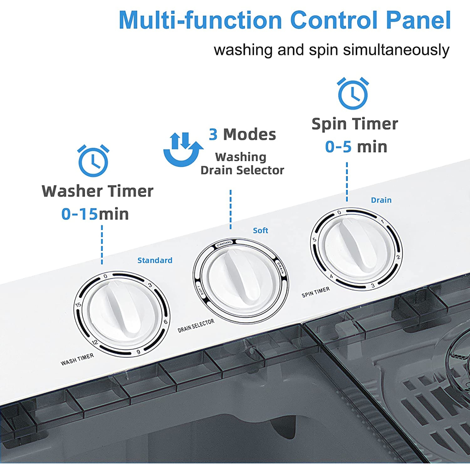 Costway Portable Twin Tub Washing Machine Washer(13.2lbs) & Spinner
