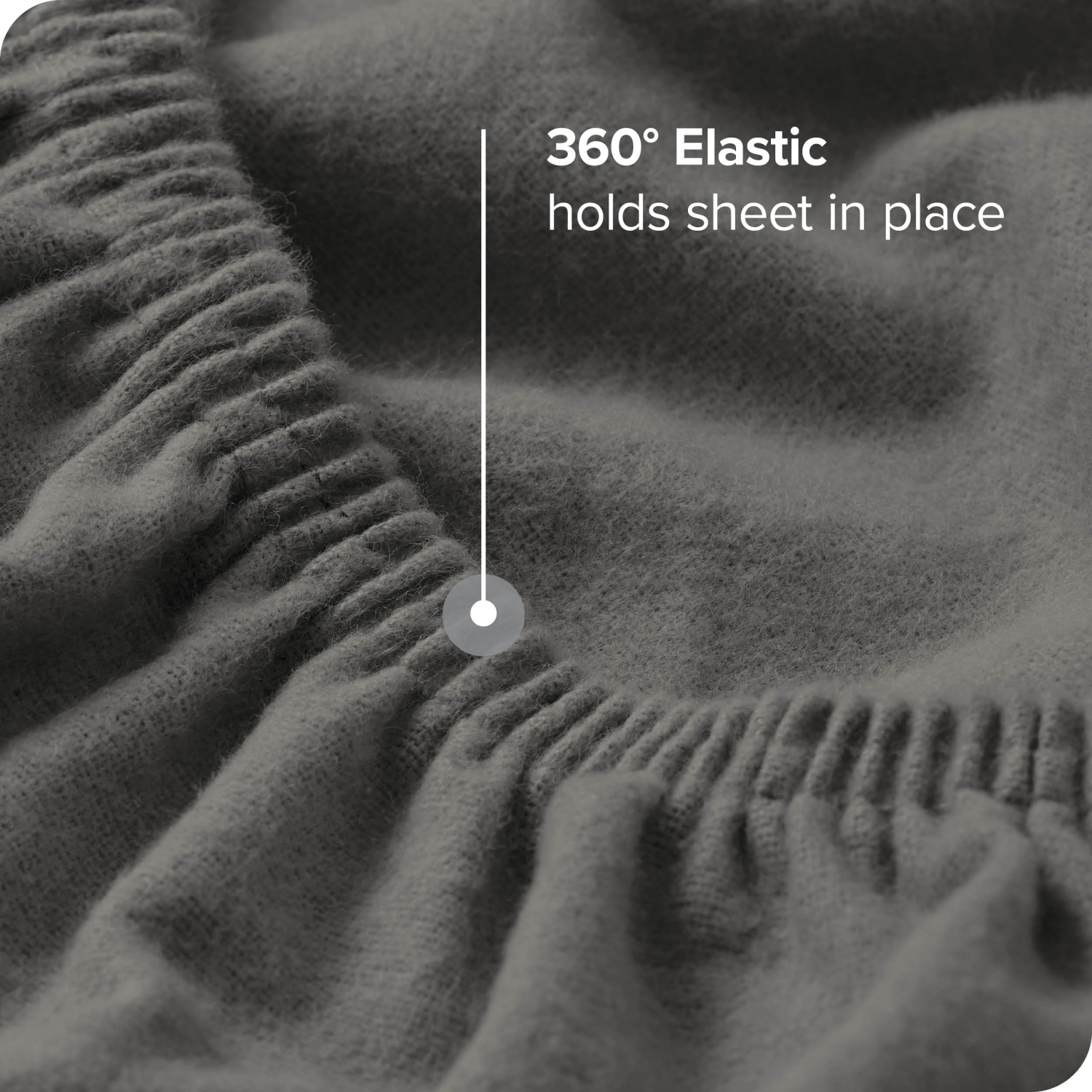 Drap-housse en flanelle Bare Home 100 % coton - velours doux, flanelle brossé double - Pochette profonde - simple TG, gris