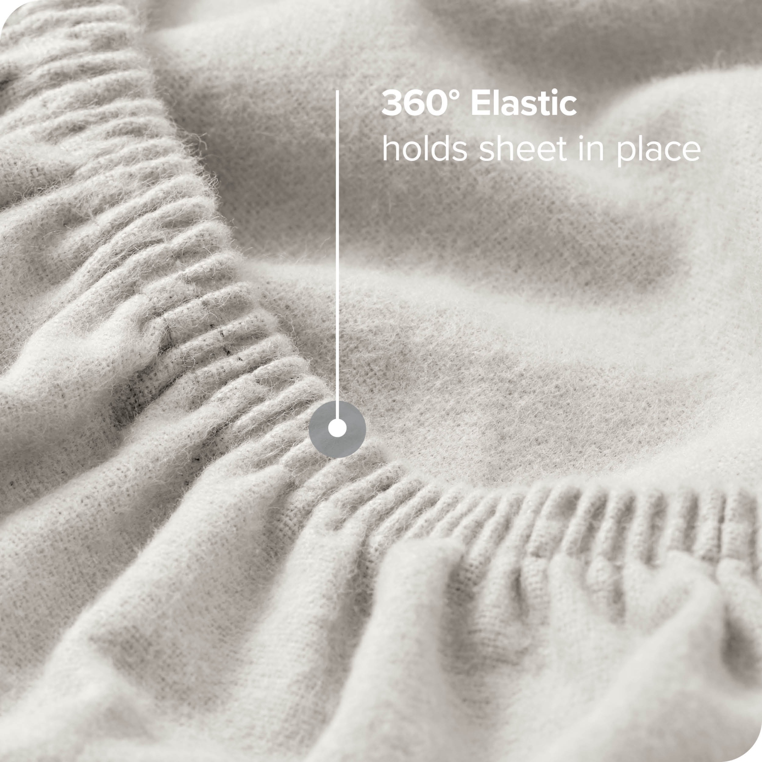 Drap-housse en flanelle Bare Home 100 % coton - velours doux, flanelle brossé double - Pochette profonde - très grand, blanc perle