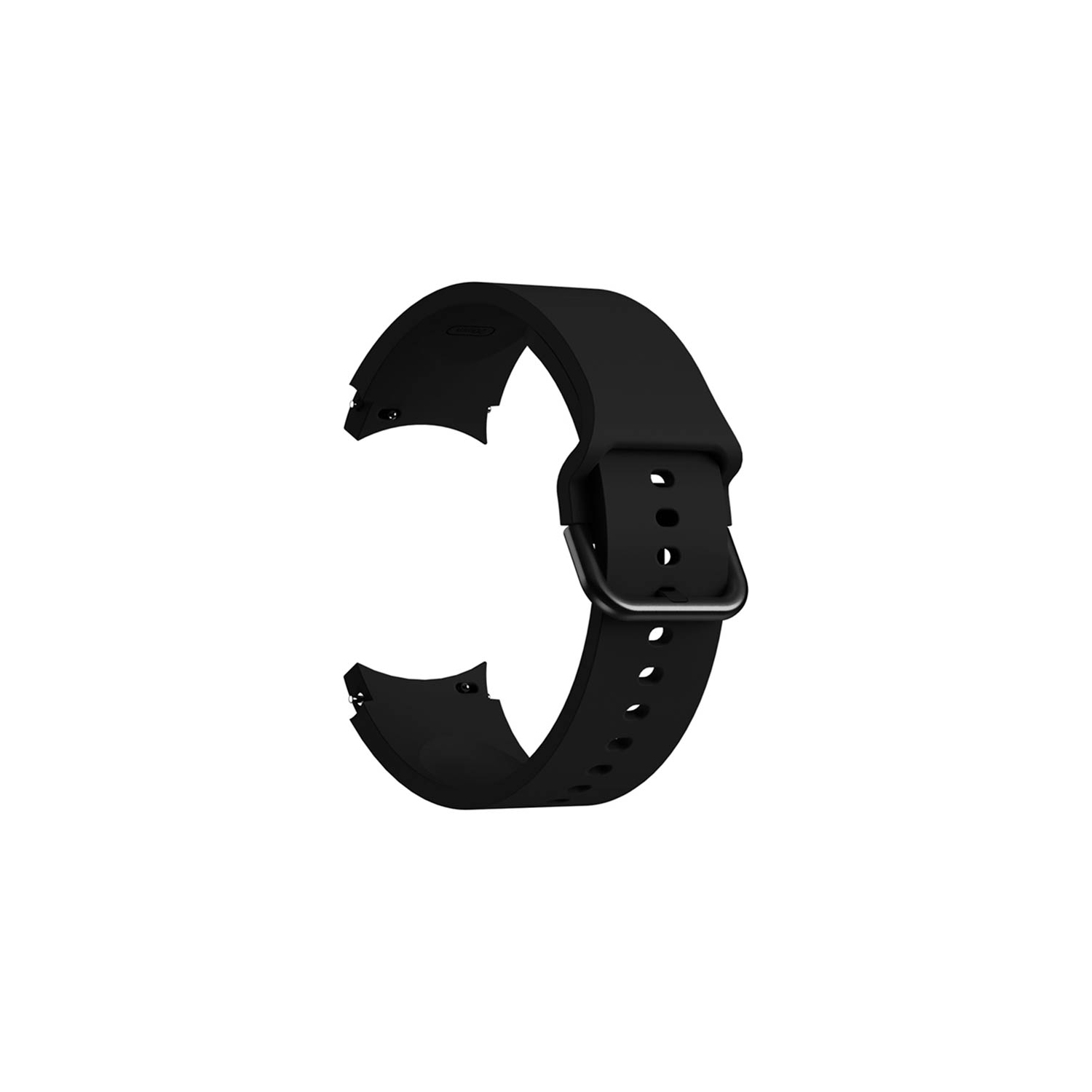 Bracelet de montre en caoutchouc de silicone de couleur solide StrapsCo pour Samsung Galaxy Watch 4 - Noir