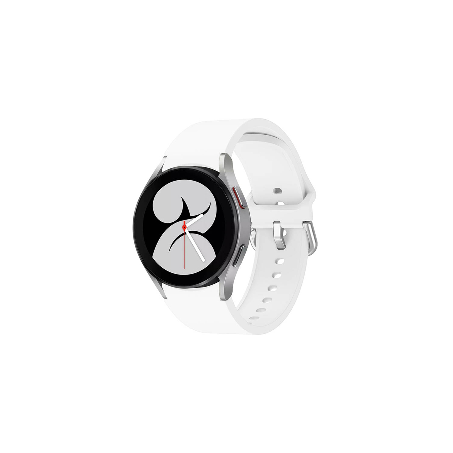 Bracelet de montre en caoutchouc de silicone de couleur solide StrapsCo pour Samsung Galaxy Watch 4 - Blanc