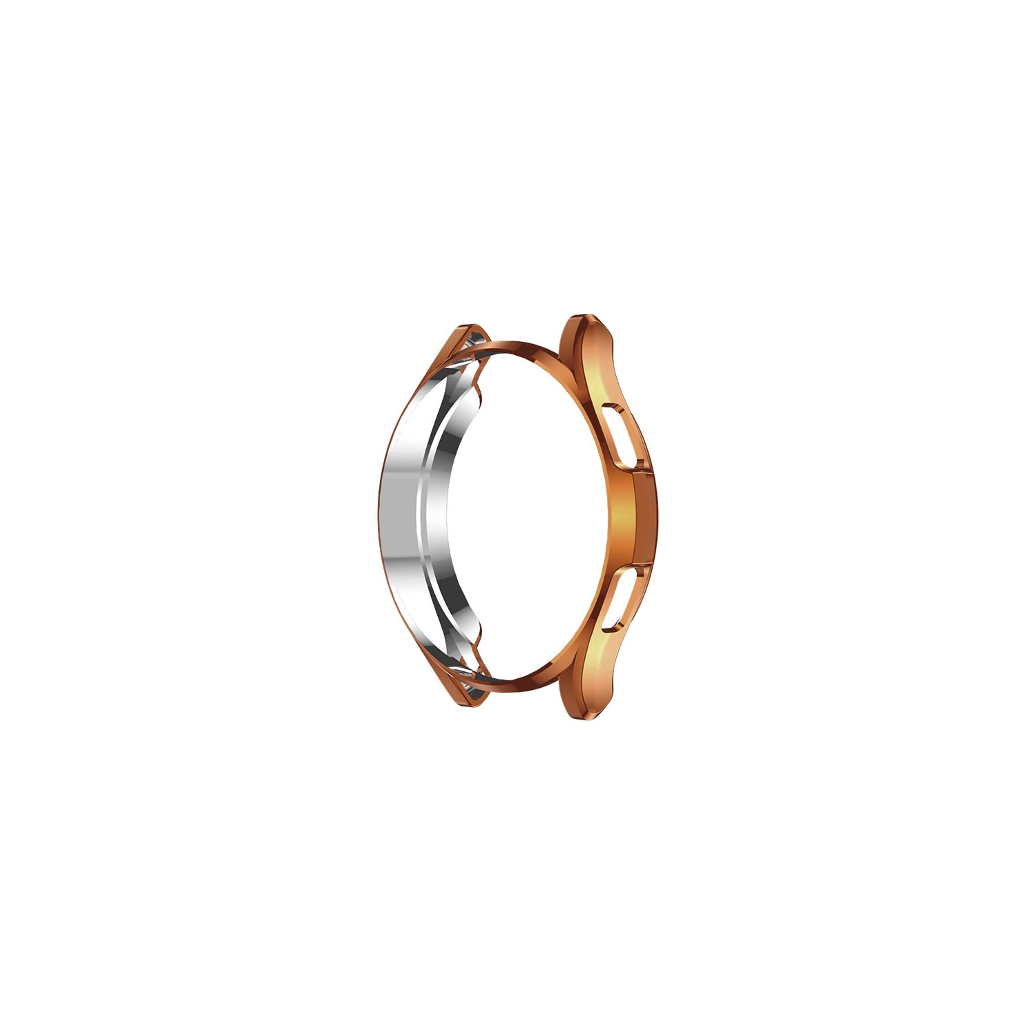 Étui de protection en caoutchouc TPU métallique avec protège écran StrapsCo pour Samsung Galaxy Watch 4 - Pour Galaxy Watch4 - Or Rose