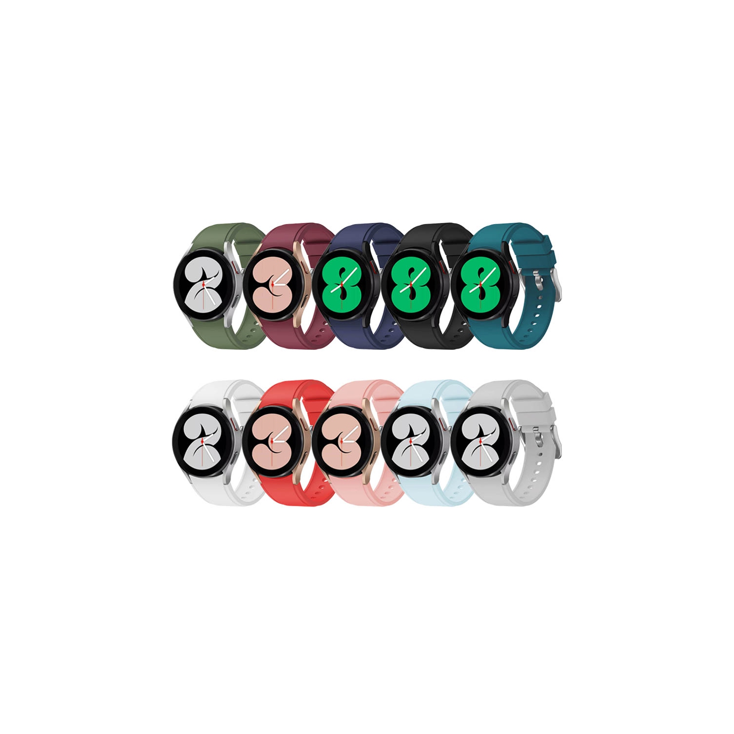 StrapsCo Soft Silicone Rubber Watch Band Strap for Samsung Galaxy Watch 4 - Midnight Blue