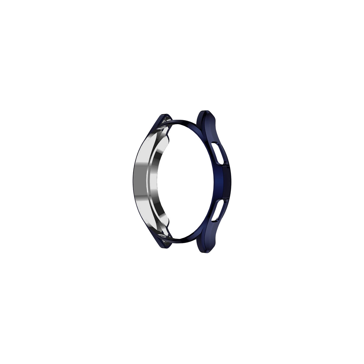 StrapsCo Metallic TPU Rubber Protective Case for Samsung Galaxy Watch 4 - For 44mm Galaxy Watch4 - Blue