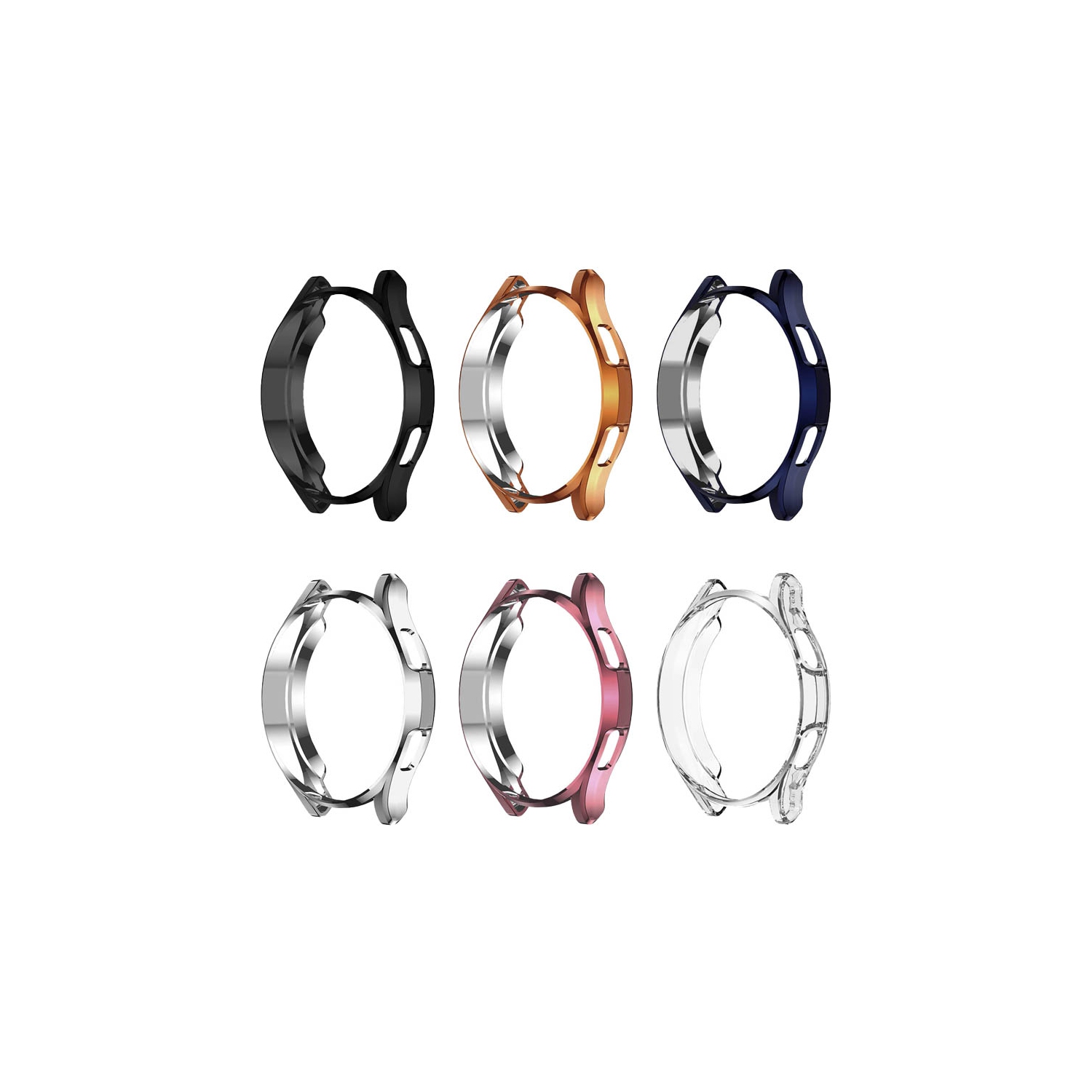 Étui de protection en caoutchouc TPU métallique avec protège écran StrapsCo pour Samsung Galaxy Watch 4 - Pour Galaxy Watch4 - Argent