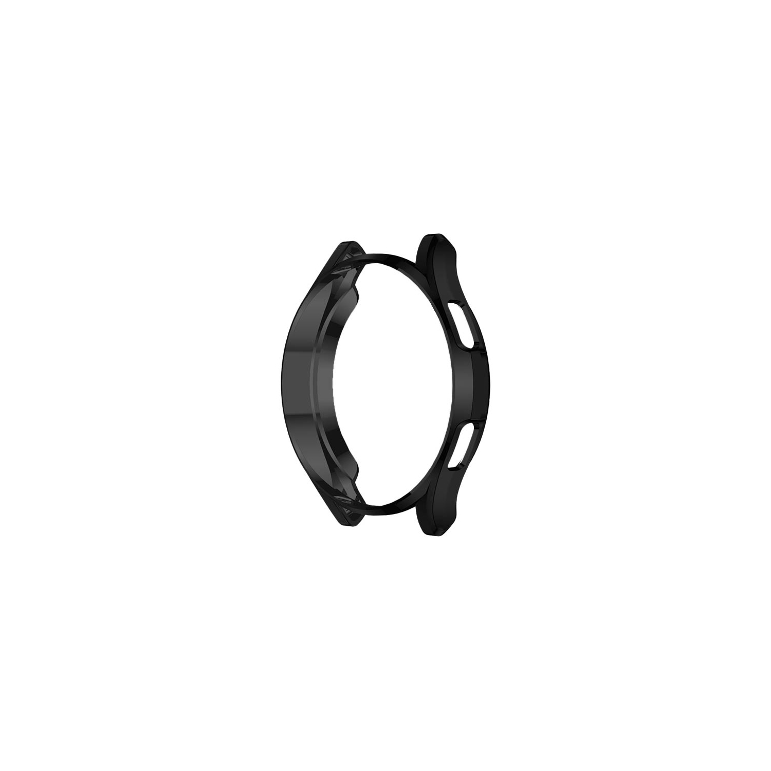StrapsCo Metallic TPU Rubber Protective Case for Samsung Galaxy Watch 4 - For 40mm Galaxy Watch4 - Black