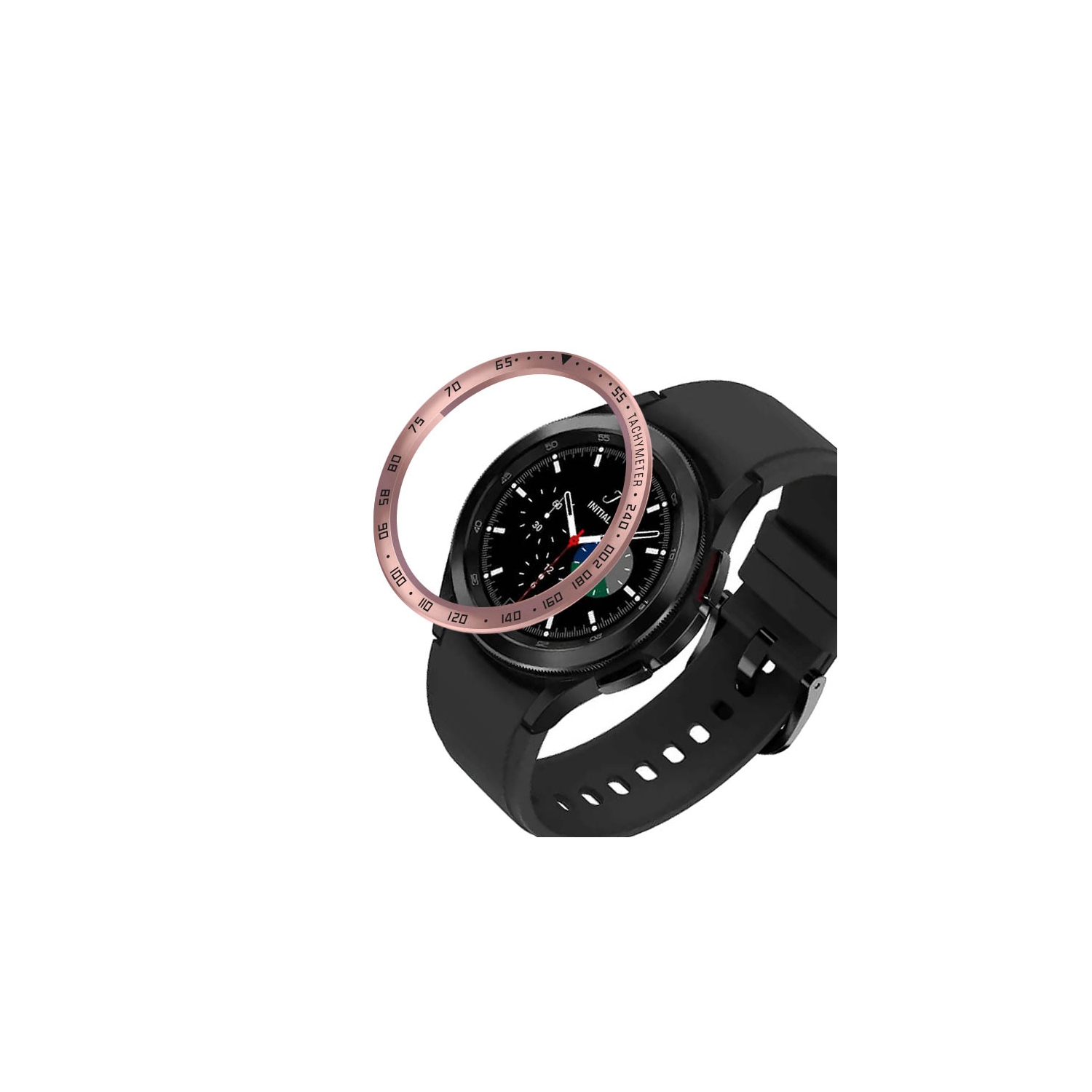 StrapsCo TPU Rubber Replacement Bezel Ring for Samsung Galaxy Watch 4 - For 46mm Galaxy Watch4 - Pink