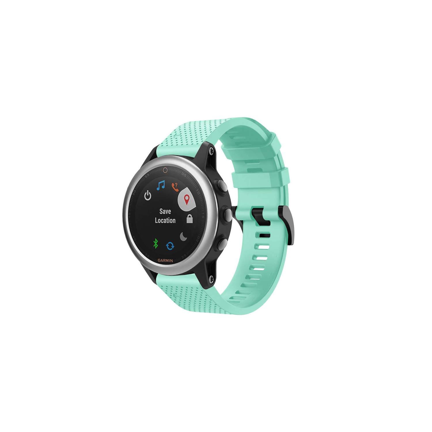 StrapsCo Sturdy Silicone Rubber Watch Band Strap for Garmin Fenix 5S - Aqua