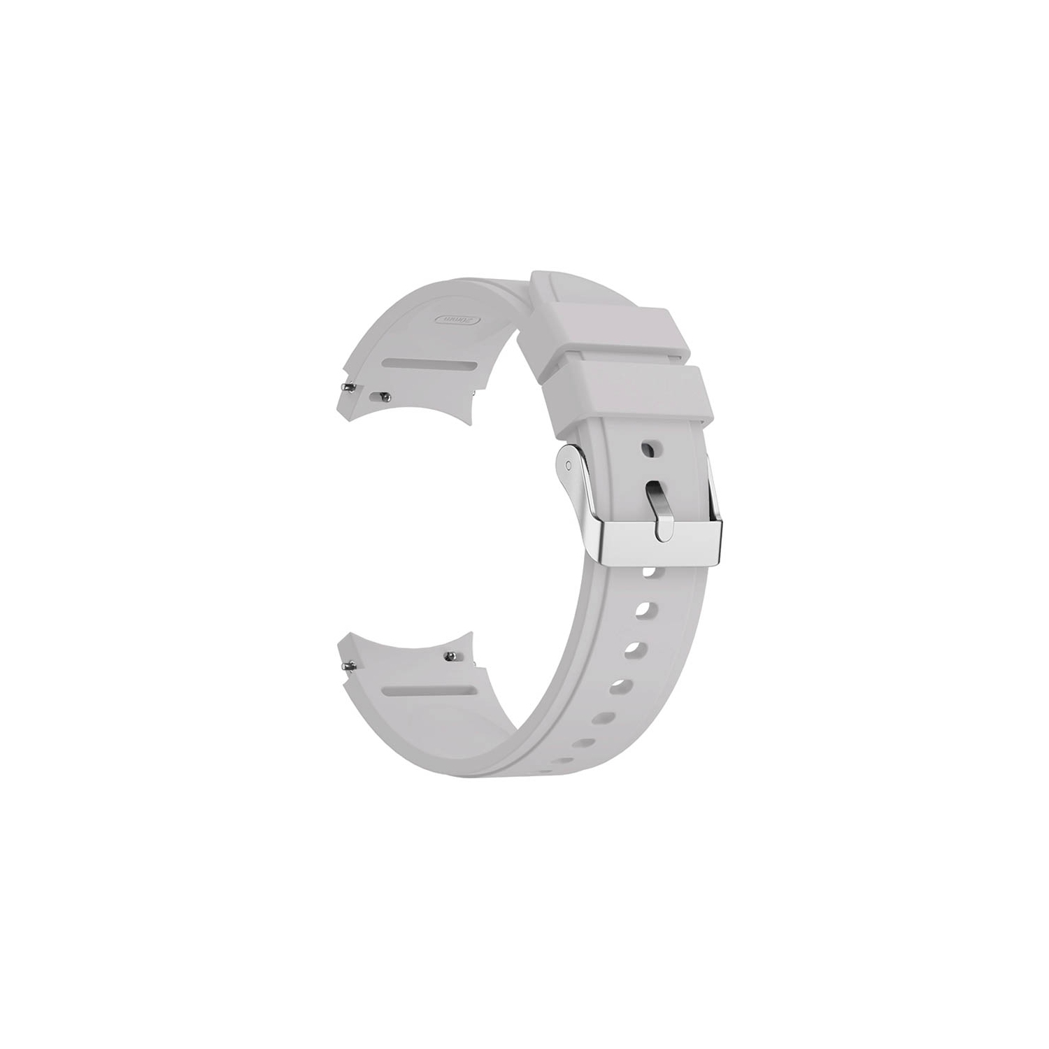 Sangle de montre en caoutchouc de silicone doux StrapsCo pour Samsung Galaxy Watch 4 - Gris doux